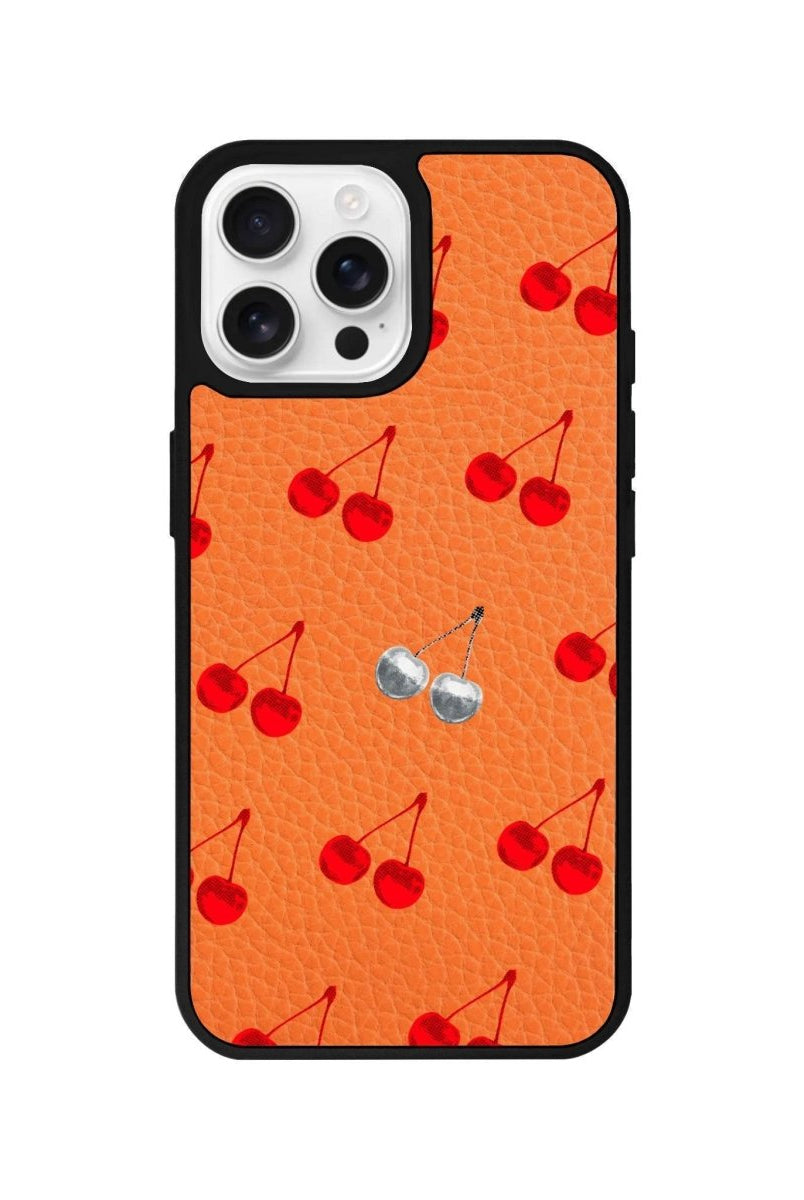 iPhone 16 Pro Disco Cherry Leather Vegan Deri Telefon Kılıfı - SUMTHINCS