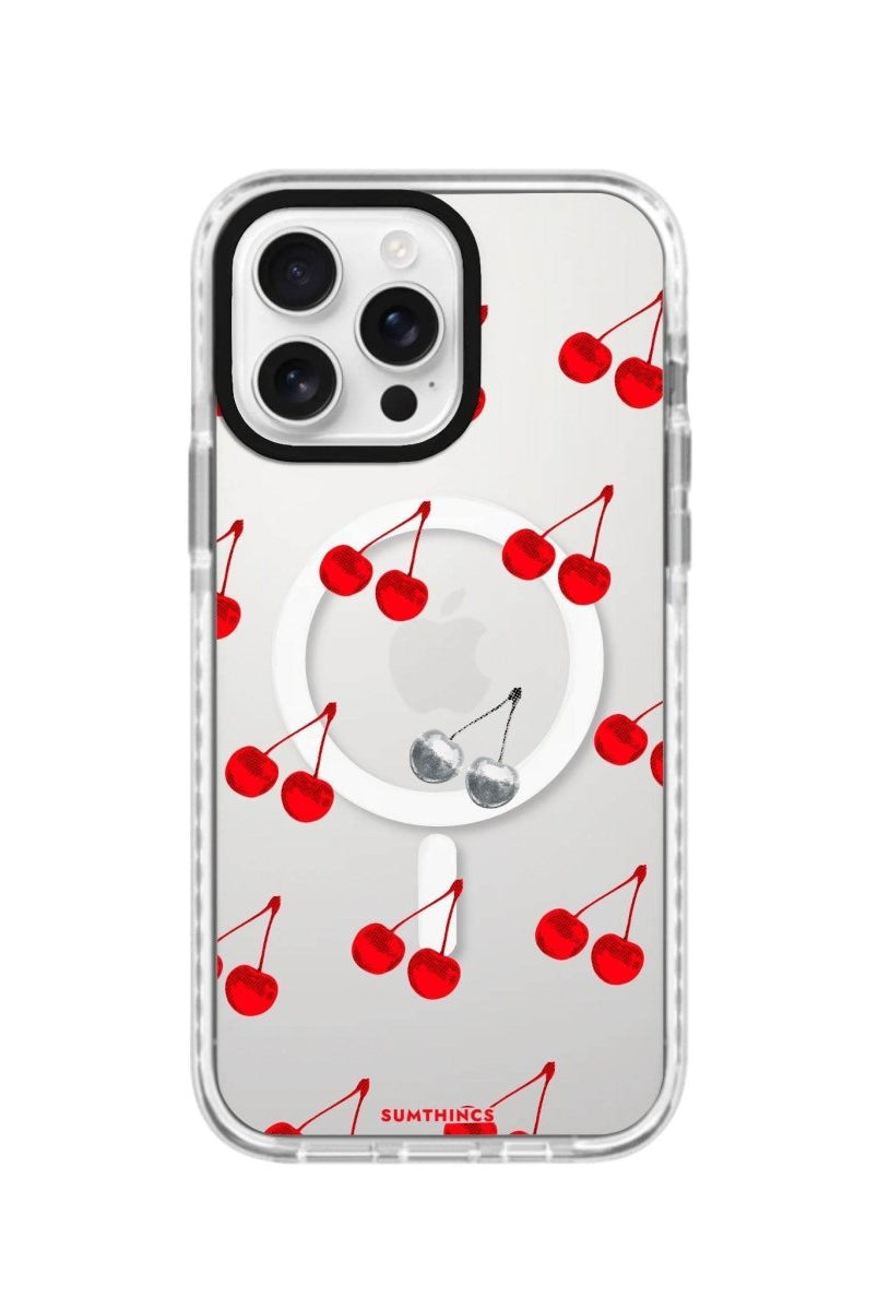 iPhone 16 Pro Disco Cherry Magsafe Procase Şeffaf Telefon Kılıfı Beyaz Şeffaf - SUMTHINCS