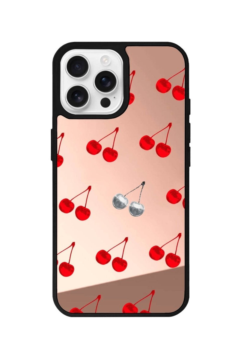 iPhone 16 Pro Disco Cherry Mirror Aynalı Telefon Kılıfı Metalik Pembe - SUMTHINCS
