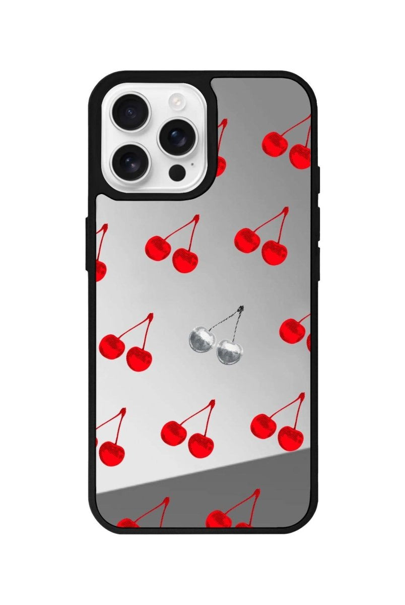 iPhone 16 Pro Disco Cherry Mirror Aynalı Telefon Kılıfı Gümüş - SUMTHINCS