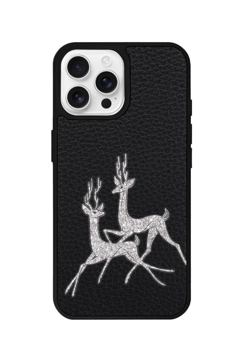 iPhone 16 Pro Disco Deers Leather Vegan Deri Telefon Kılıfı - SUMTHINCS