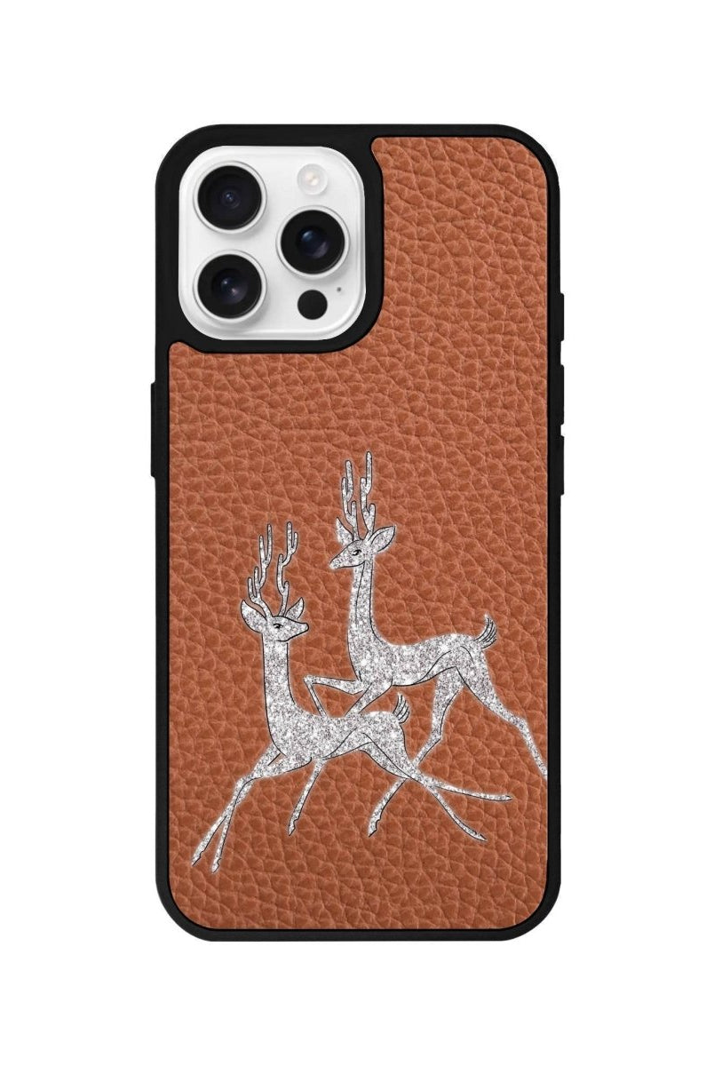 iPhone 16 Pro Disco Deers Leather Vegan Deri Telefon Kılıfı - SUMTHINCS