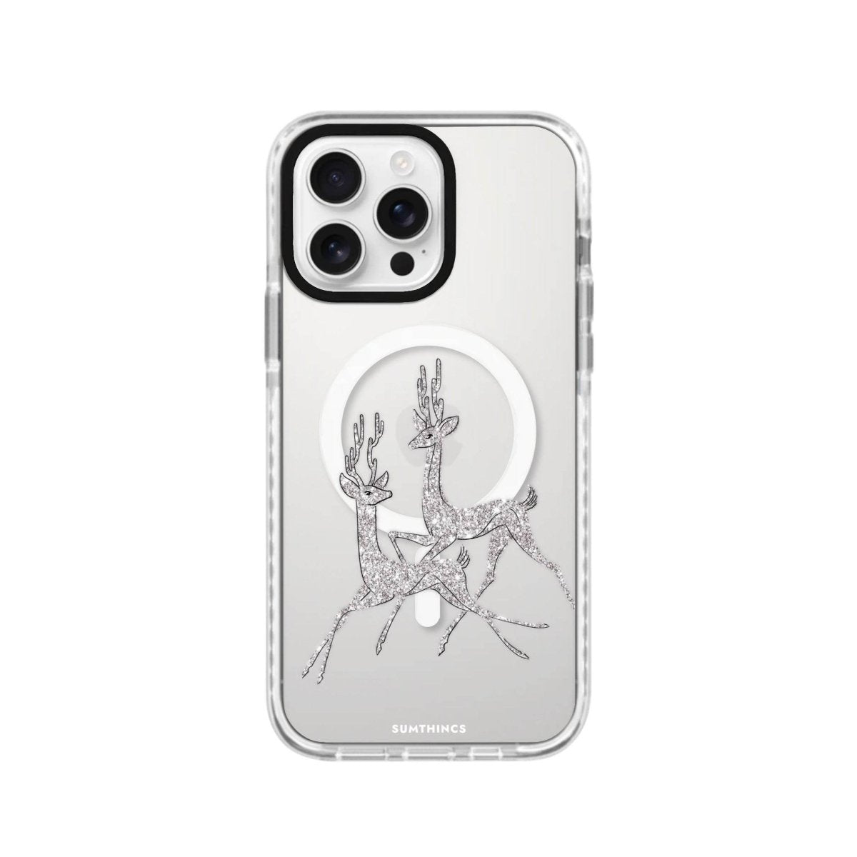 iPhone 16 Pro Disco Deers Magsafe Procase Şeffaf Telefon Kılıfı Beyaz Şeffaf - SUMTHINCS
