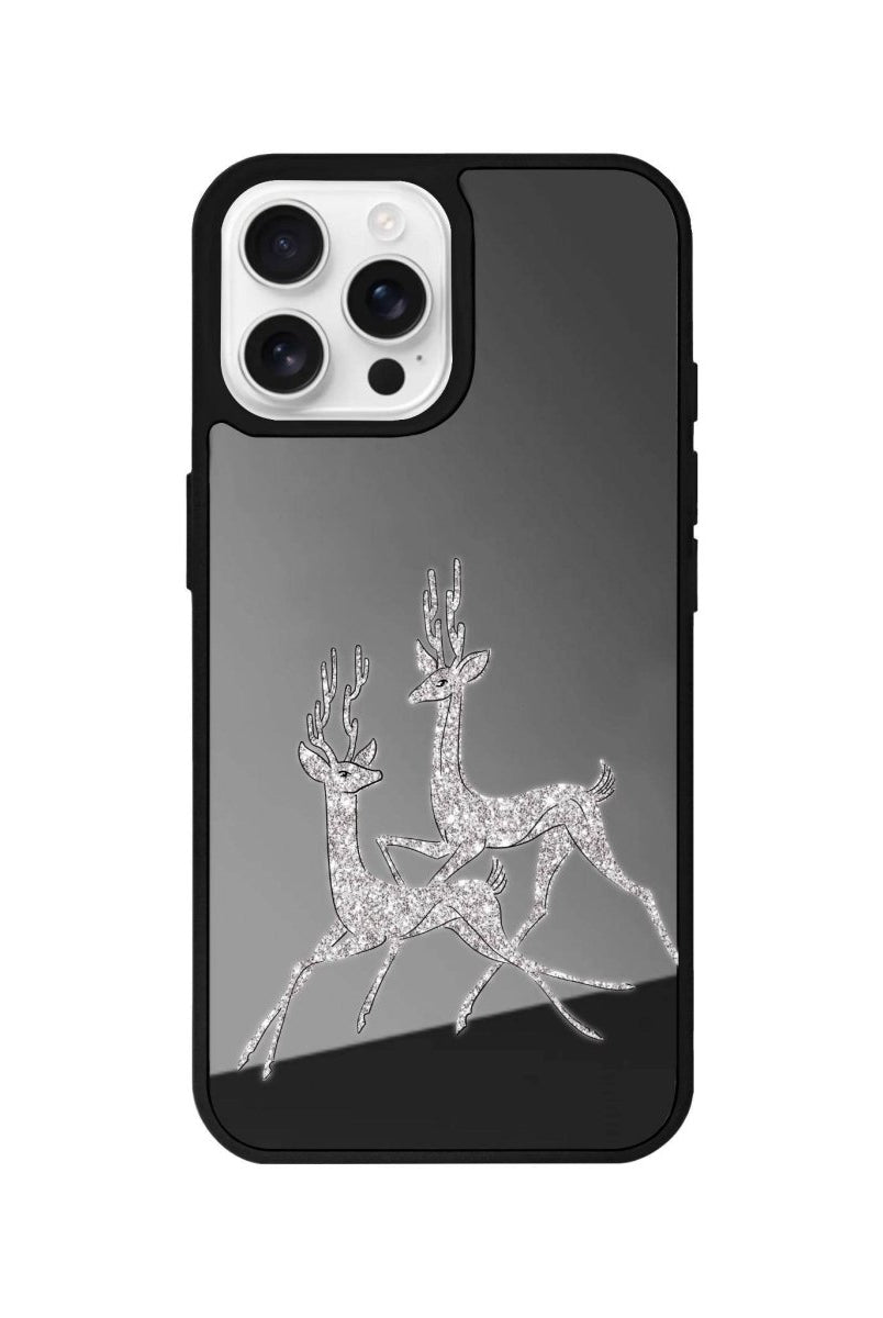iPhone 16 Pro Disco Deers Mirror Aynalı Telefon Kılıfı Antrasit - SUMTHINCS