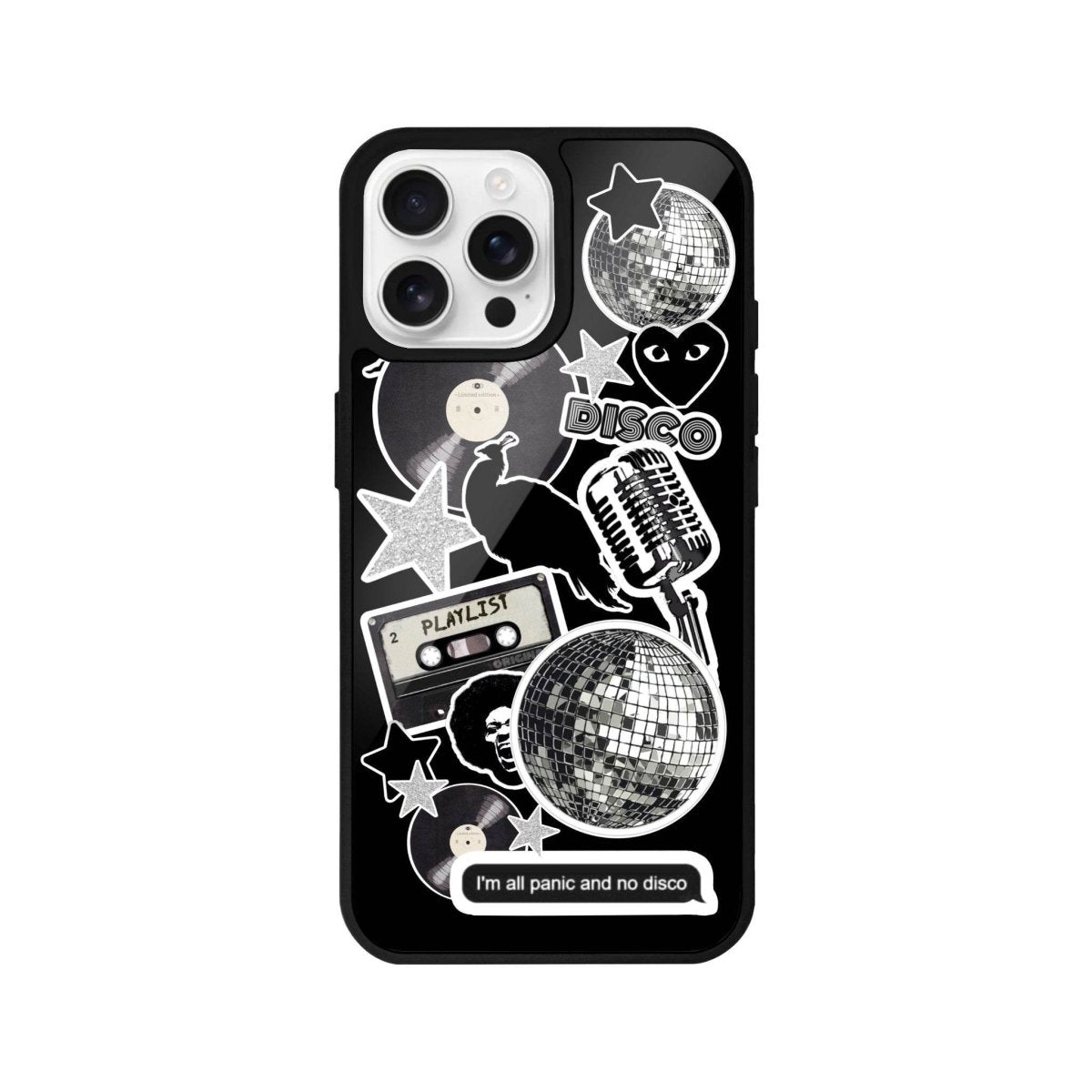 iPhone 16 Pro Disco Stickers Glossy Cam Telefon Kılıfı - SUMTHINCS