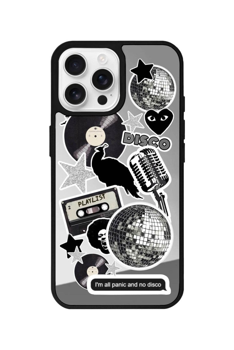 iPhone 16 Pro Disco Stickers Mirror Aynalı Telefon Kılıfı Gümüş - SUMTHINCS