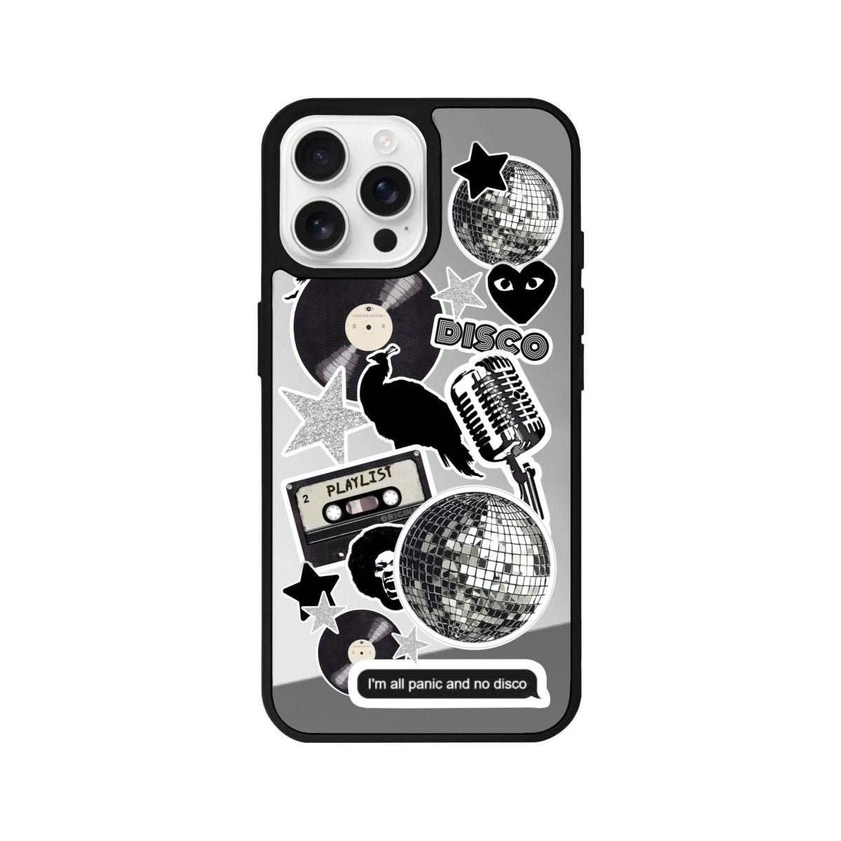 iPhone 16 Pro Disco Stickers Mirror Aynalı Telefon Kılıfı Gümüş - SUMTHINCS