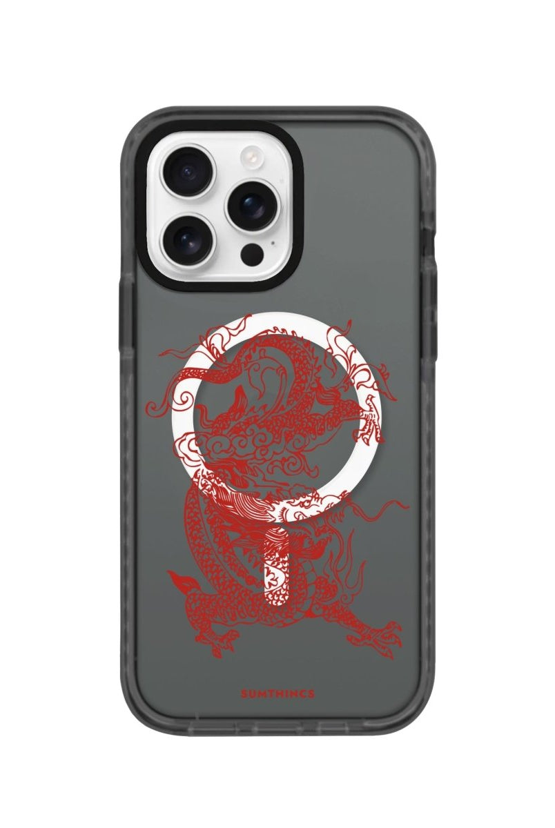 iPhone 16 Pro Dragon Magsafe Procase Şeffaf Telefon Kılıfı Antrasit - SUMTHINCS