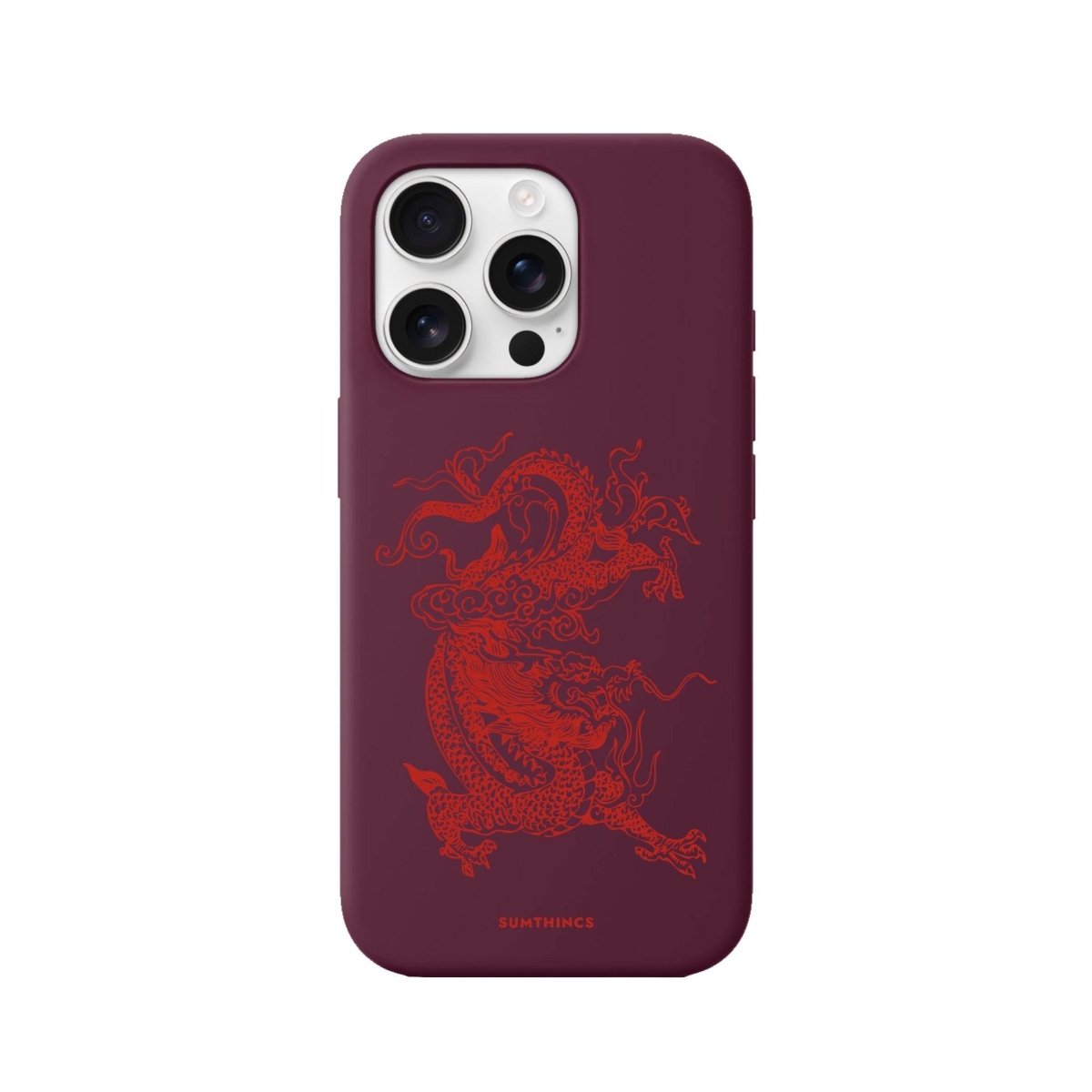 iPhone 16 Pro Dragon Premium Telefon Kılıfı Bordo - SUMTHINCS