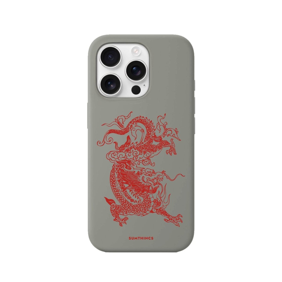 iPhone 16 Pro Dragon Premium Telefon Kılıfı Gri - SUMTHINCS