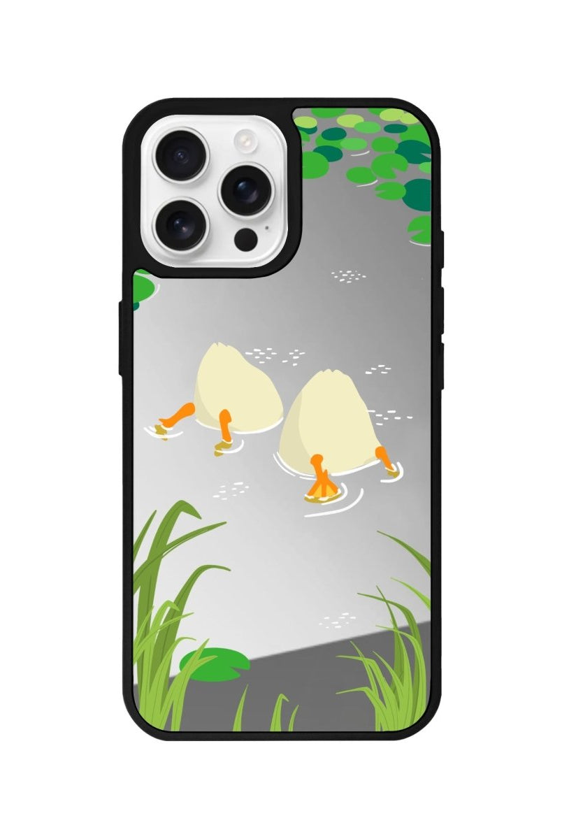 iPhone 16 Pro Ducks Mirror Aynalı Telefon Kılıfı Gümüş - SUMTHINCS