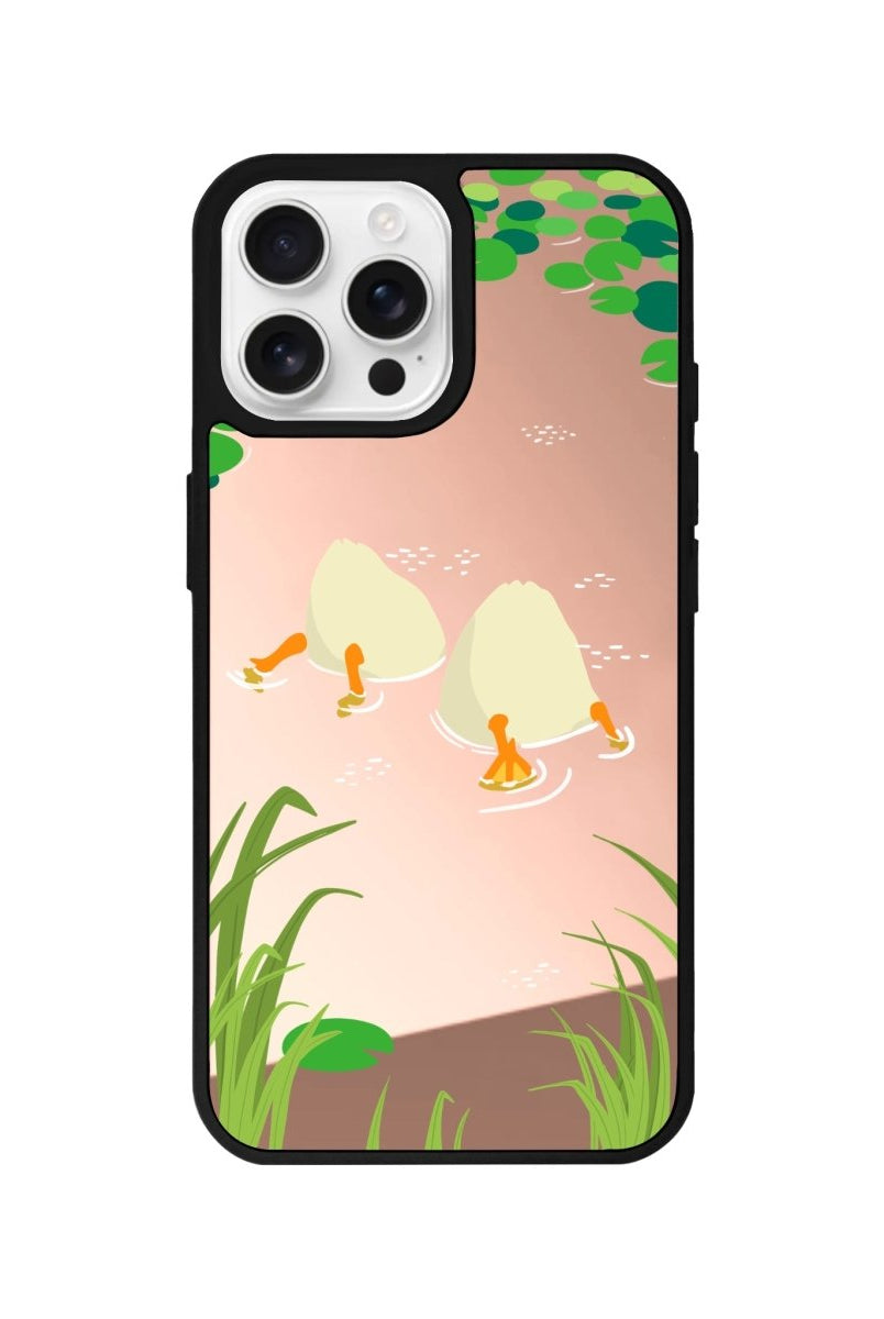 iPhone 16 Pro Ducks Mirror Aynalı Telefon Kılıfı Metalik Pembe - SUMTHINCS