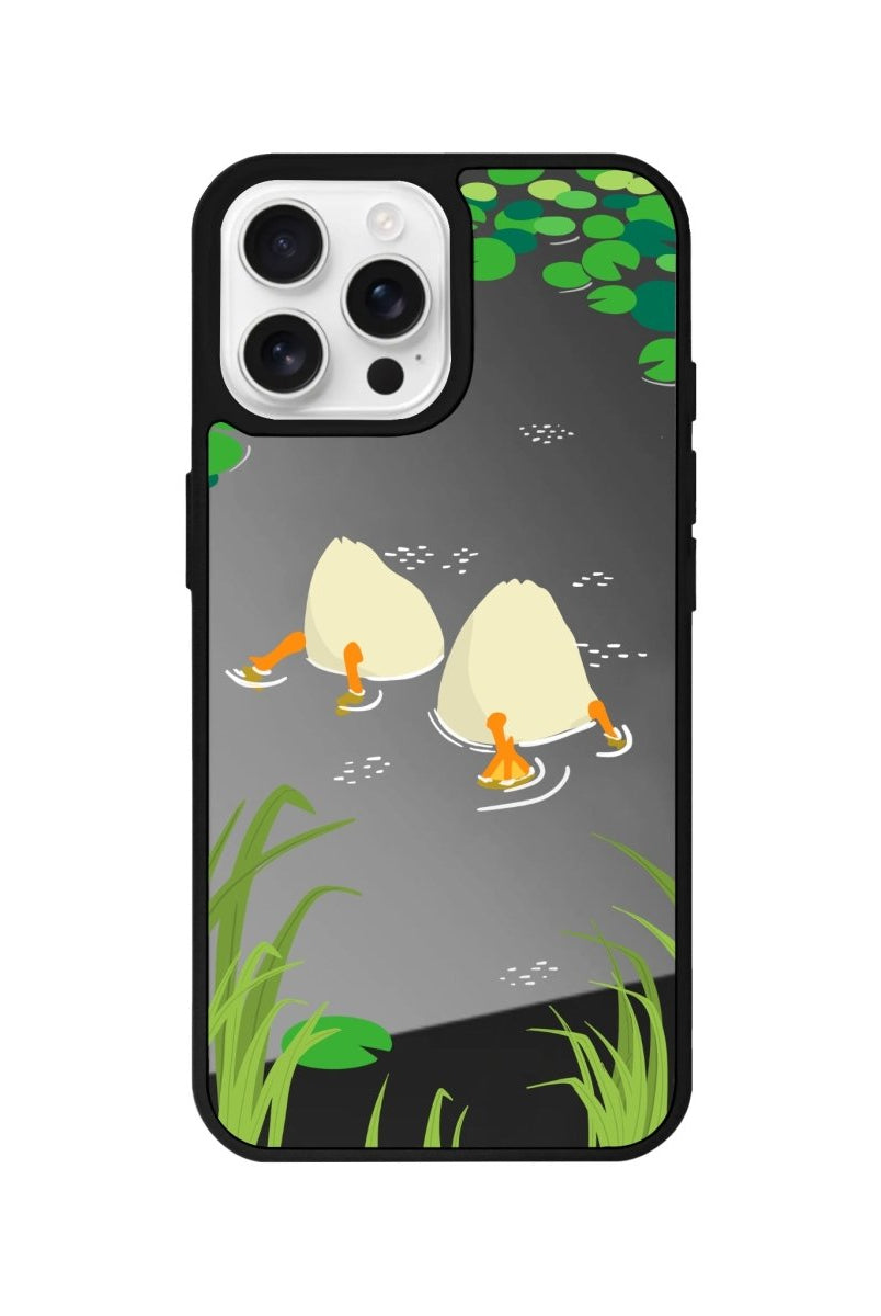 iPhone 16 Pro Ducks Mirror Aynalı Telefon Kılıfı Antrasit - SUMTHINCS