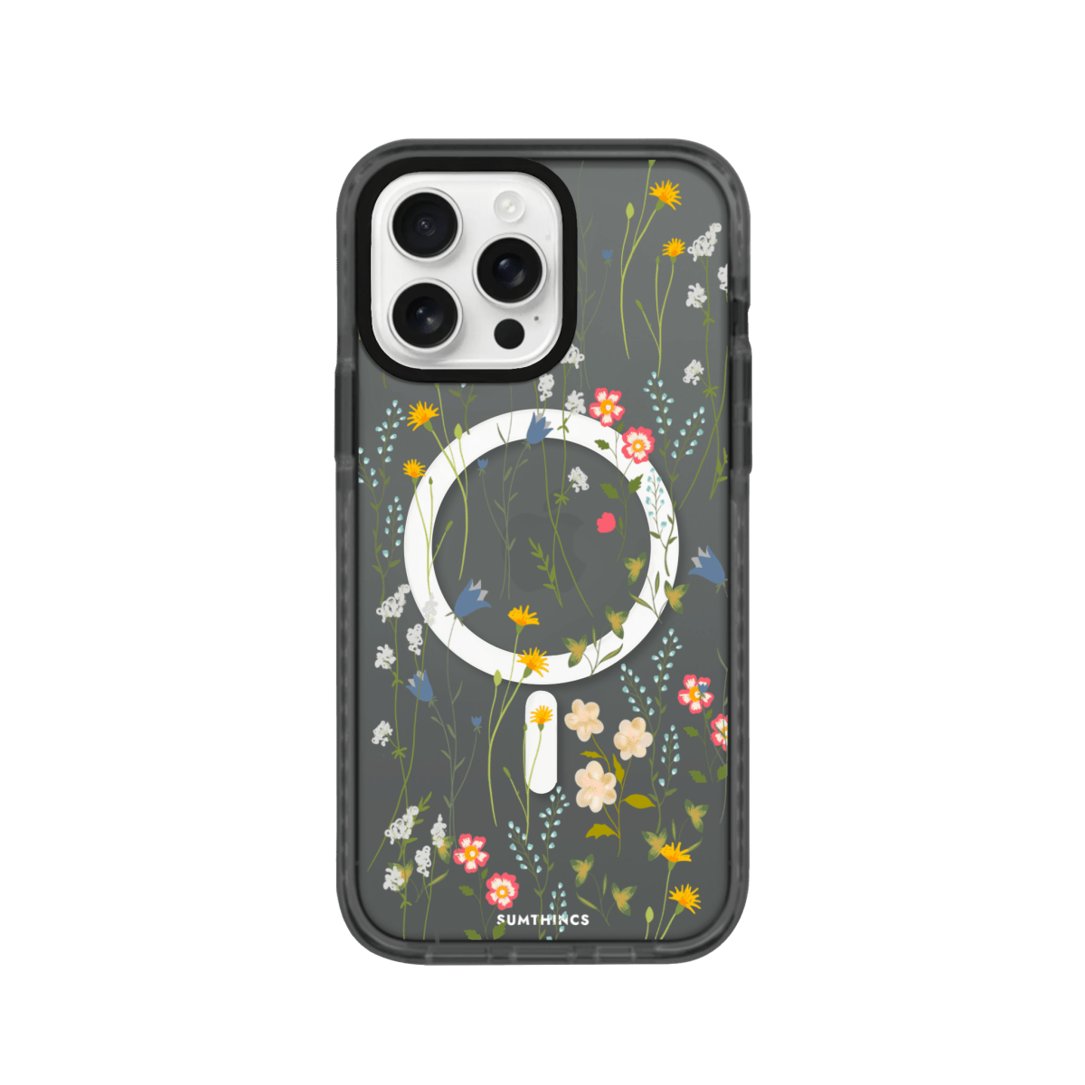 iPhone 16 Pro Eternal Garden Magsafe Procase Şeffaf Telefon Kılıfı Antrasit - SUMTHINCS