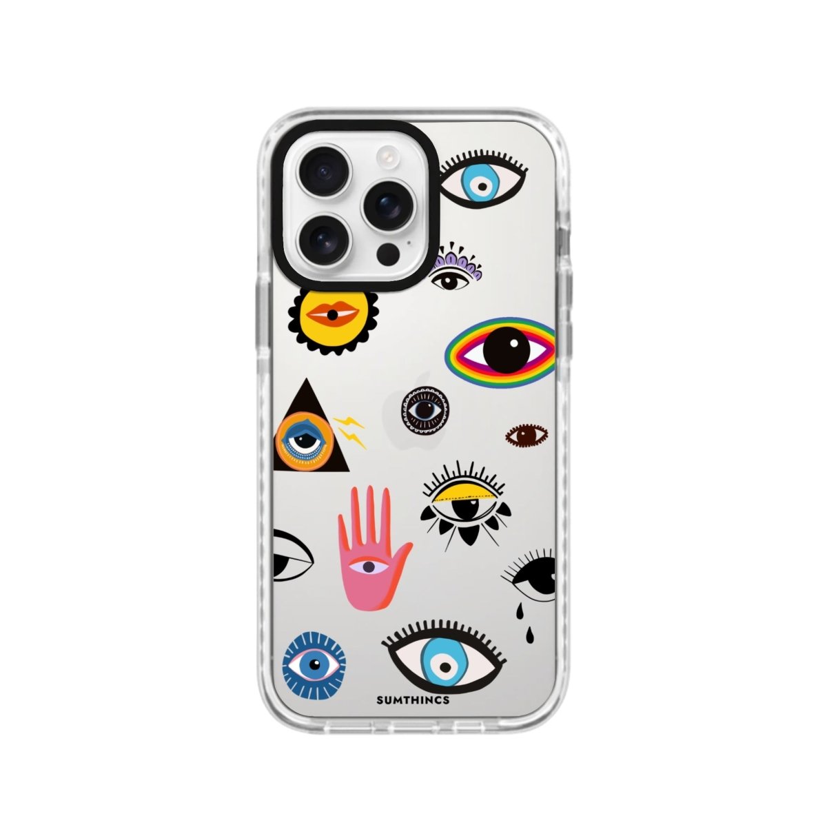 iPhone 16 Pro Eye Stickers Procase Şeffaf Telefon Kılıfı - SUMTHINCS