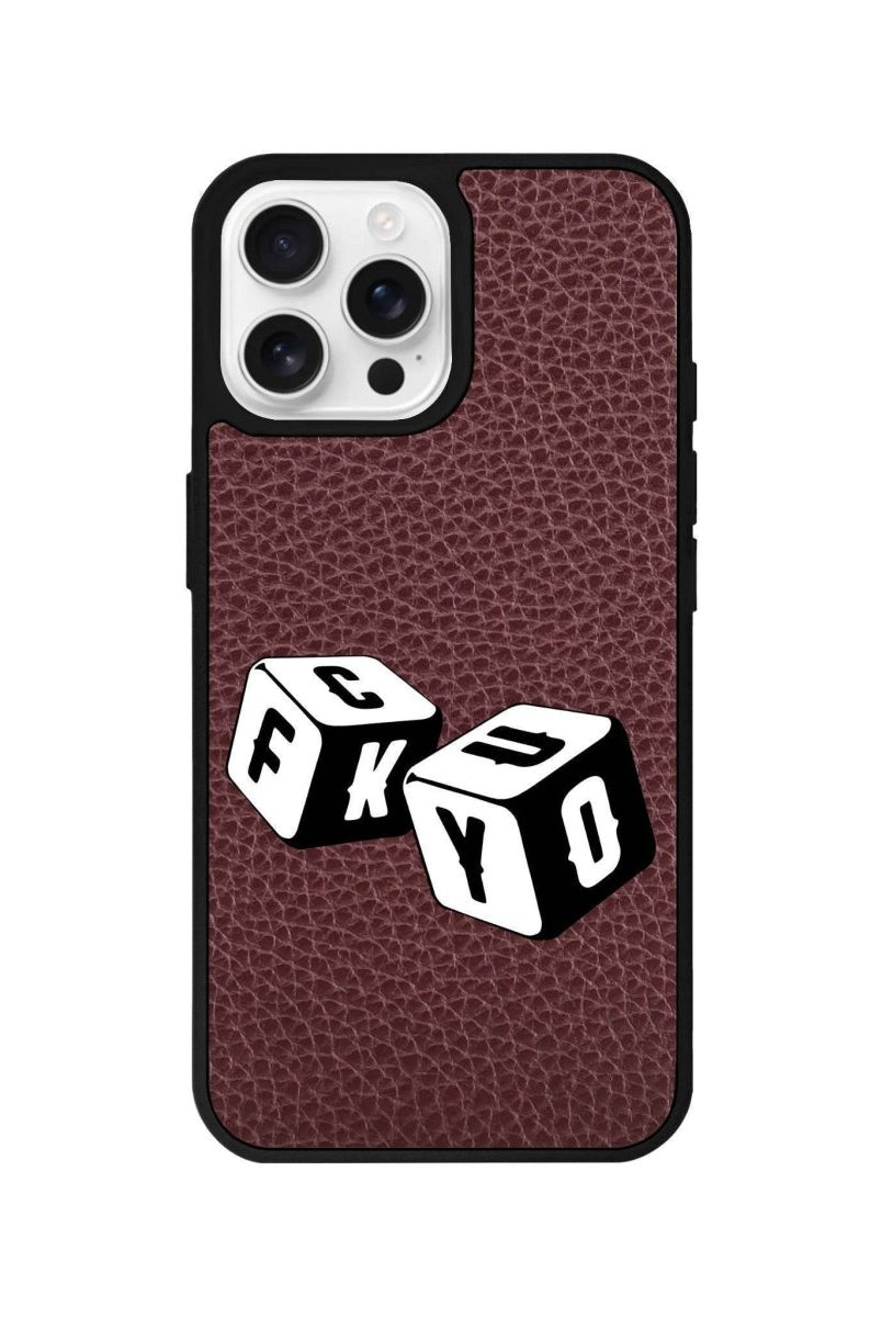 iPhone 16 Pro Fck You Leather Vegan Deri Telefon Kılıfı Bordo - SUMTHINCS