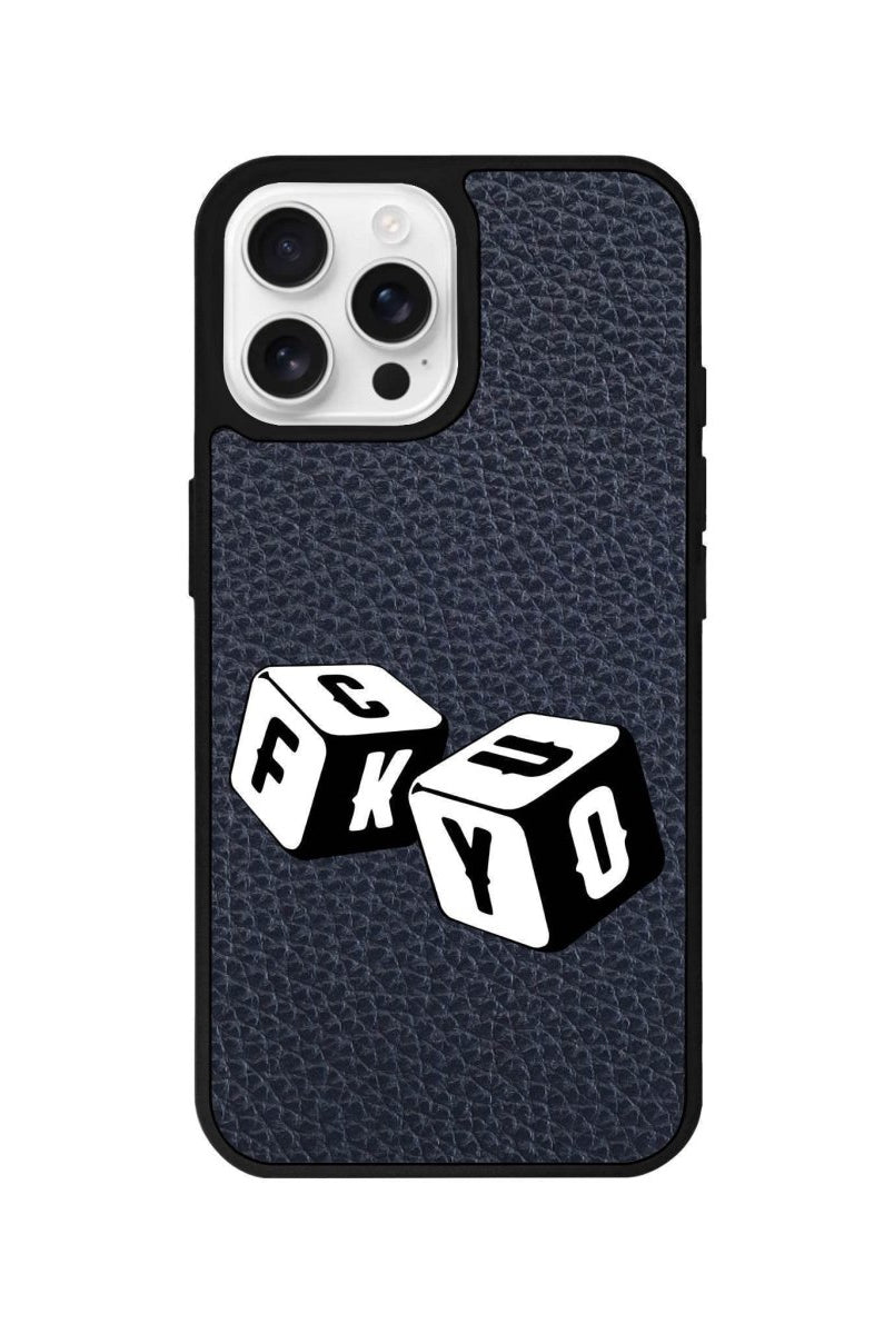 iPhone 16 Pro Fck You Leather Vegan Deri Telefon Kılıfı Pasifik Mavi - SUMTHINCS