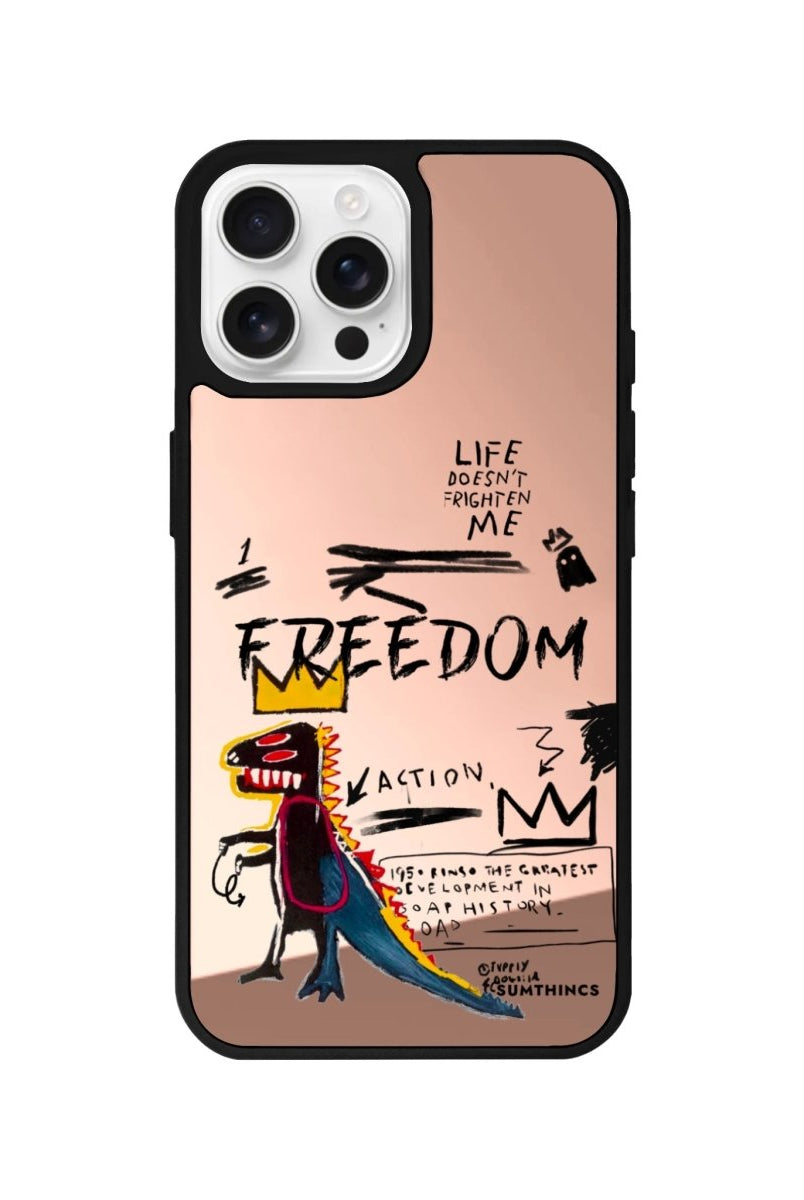 iPhone 16 Pro Freedom Mirror Aynalı Telefon Kılıfı Metalik Pembe - SUMTHINCS