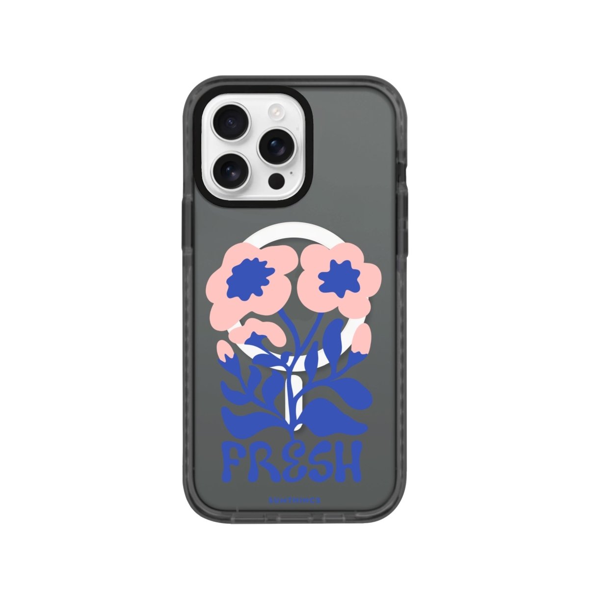 iPhone 16 Pro Fresh Flowers Magsafe Procase Şeffaf Telefon Kılıfı Antrasit - SUMTHINCS