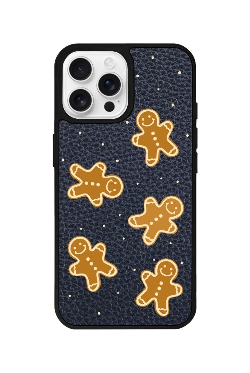 iPhone 16 Pro Gingerbread Man Leather Vegan Deri Telefon Kılıfı Pasifik Mavi - SUMTHINCS
