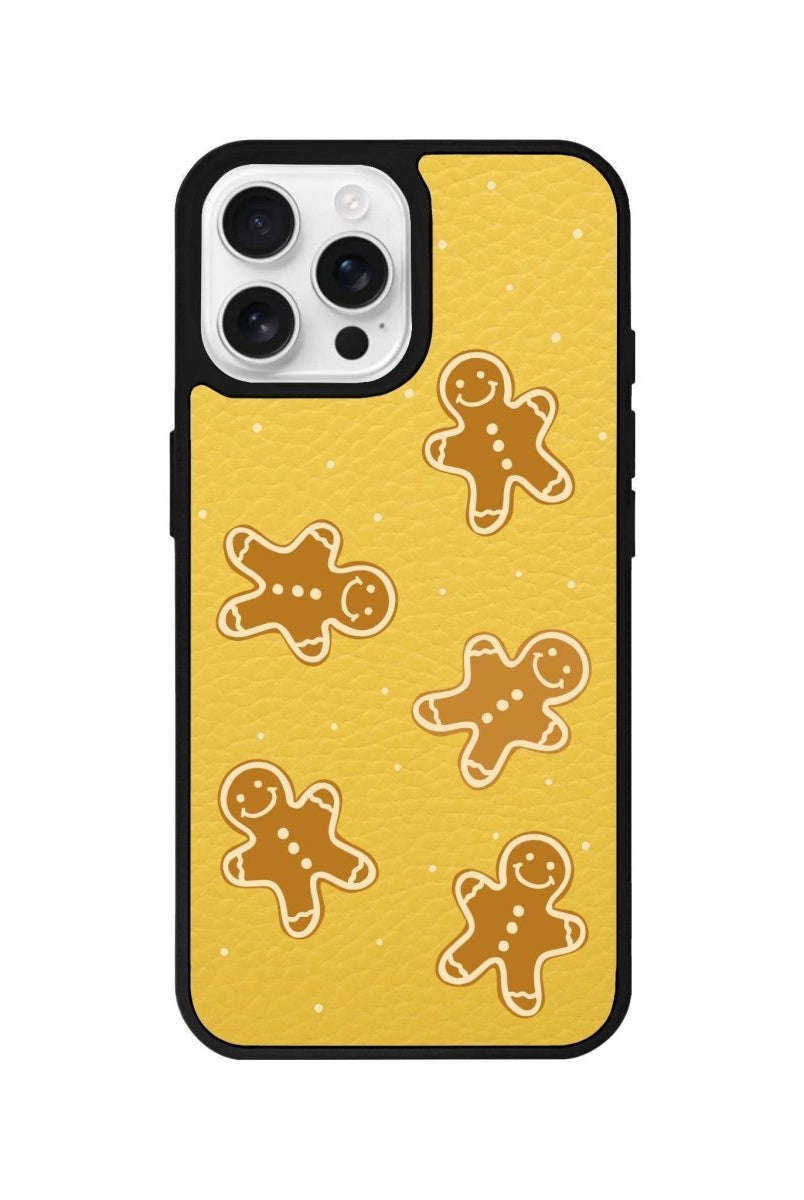 iPhone 16 Pro Gingerbread Man Leather Vegan Deri Telefon Kılıfı - SUMTHINCS