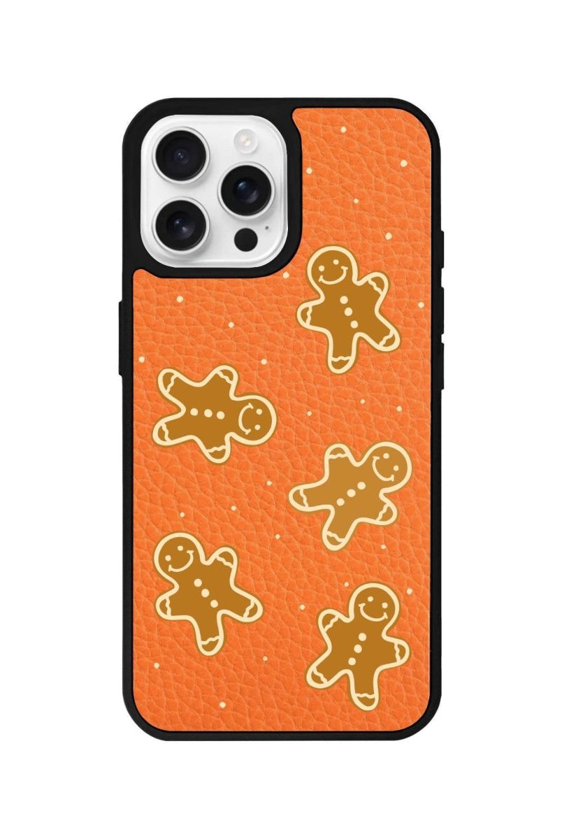 iPhone 16 Pro Gingerbread Man Leather Vegan Deri Telefon Kılıfı - SUMTHINCS