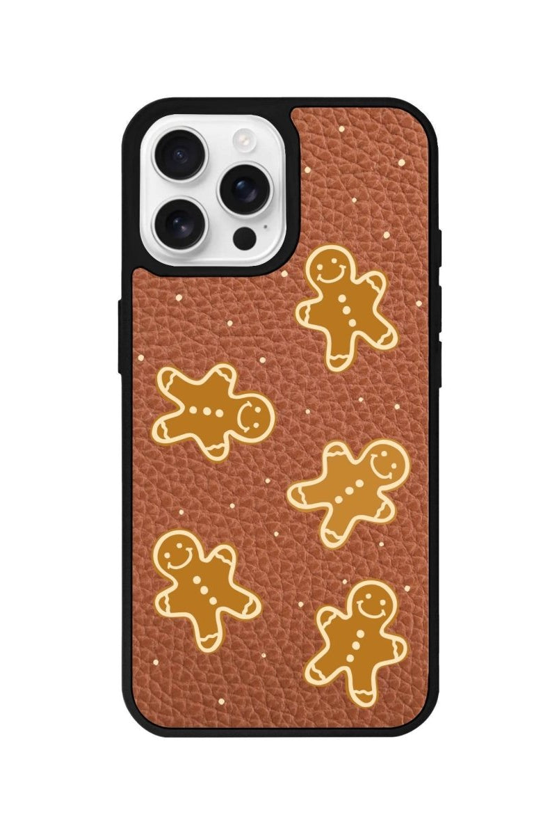 iPhone 16 Pro Gingerbread Man Leather Vegan Deri Telefon Kılıfı - SUMTHINCS