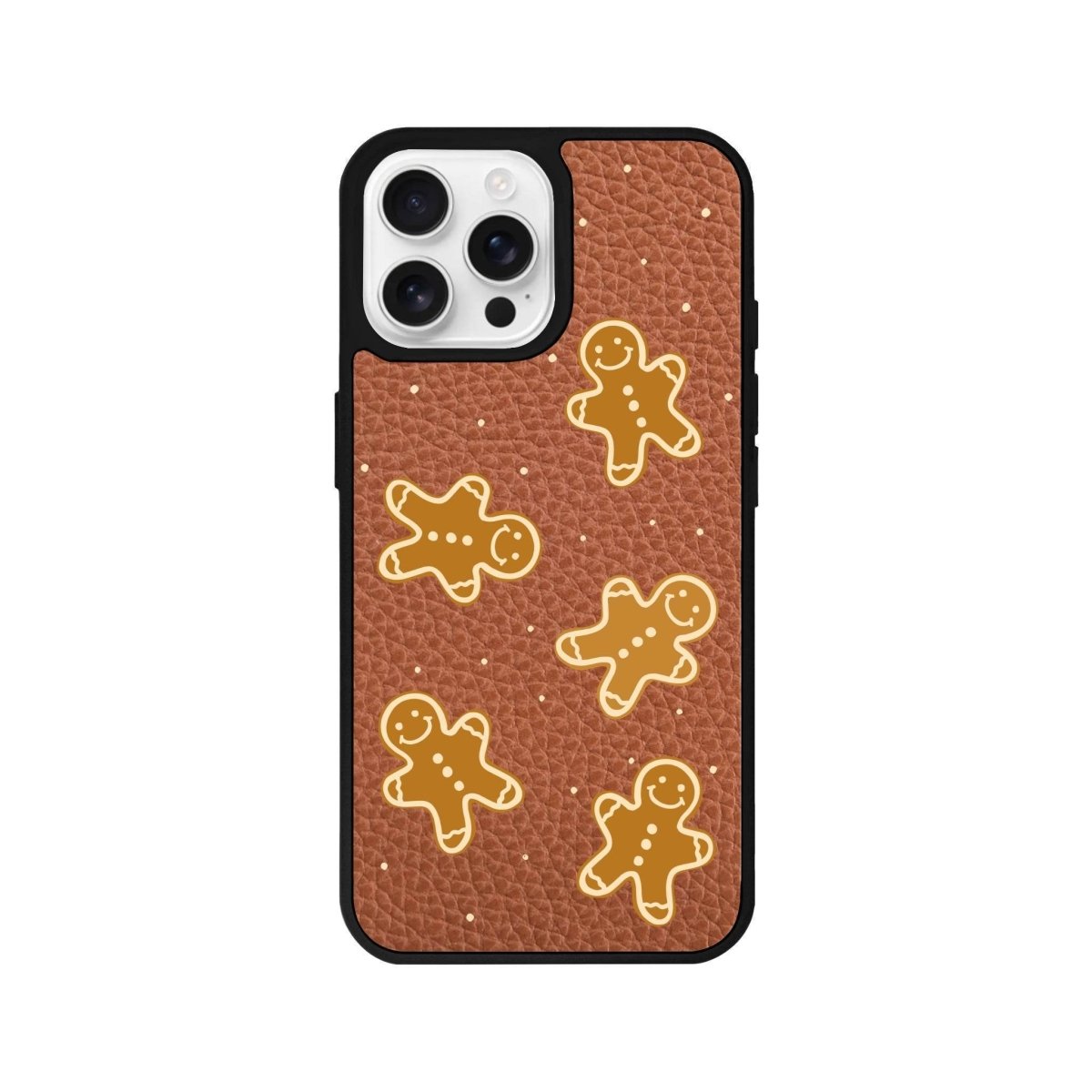 iPhone 16 Pro Gingerbread Man Leather Vegan Deri Telefon Kılıfı - SUMTHINCS