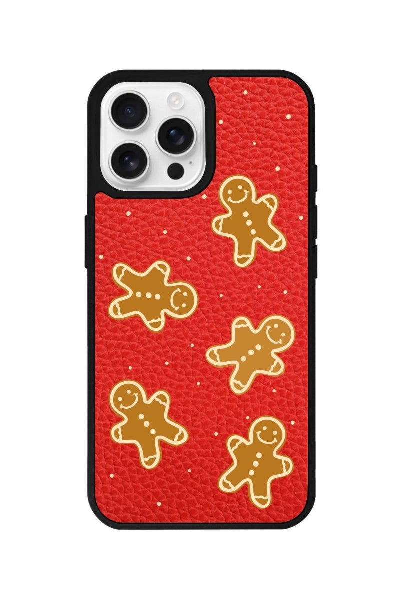 iPhone 16 Pro Gingerbread Man Leather Vegan Deri Telefon Kılıfı - SUMTHINCS