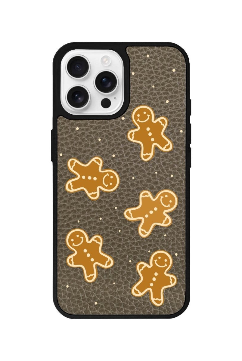 iPhone 16 Pro Gingerbread Man Leather Vegan Deri Telefon Kılıfı - SUMTHINCS