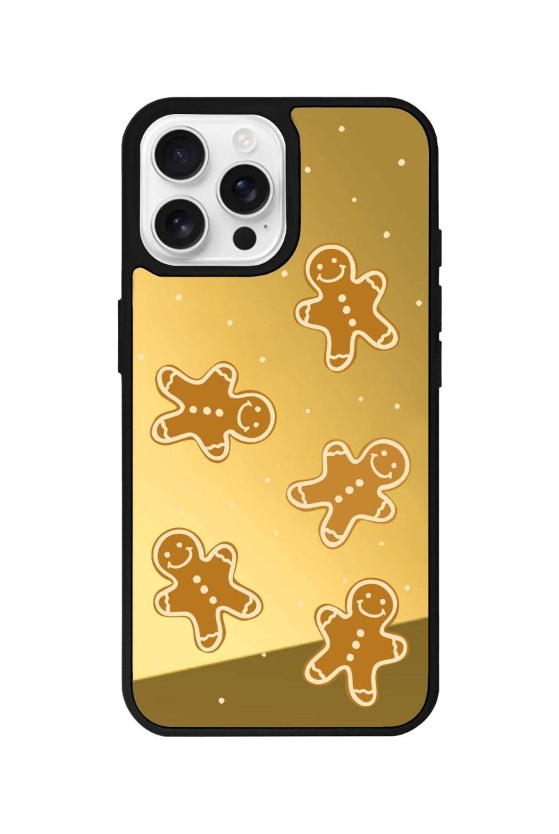 iPhone 16 Pro Gingerbread Man Mirror Aynalı Telefon Kılıfı Altın - SUMTHINCS
