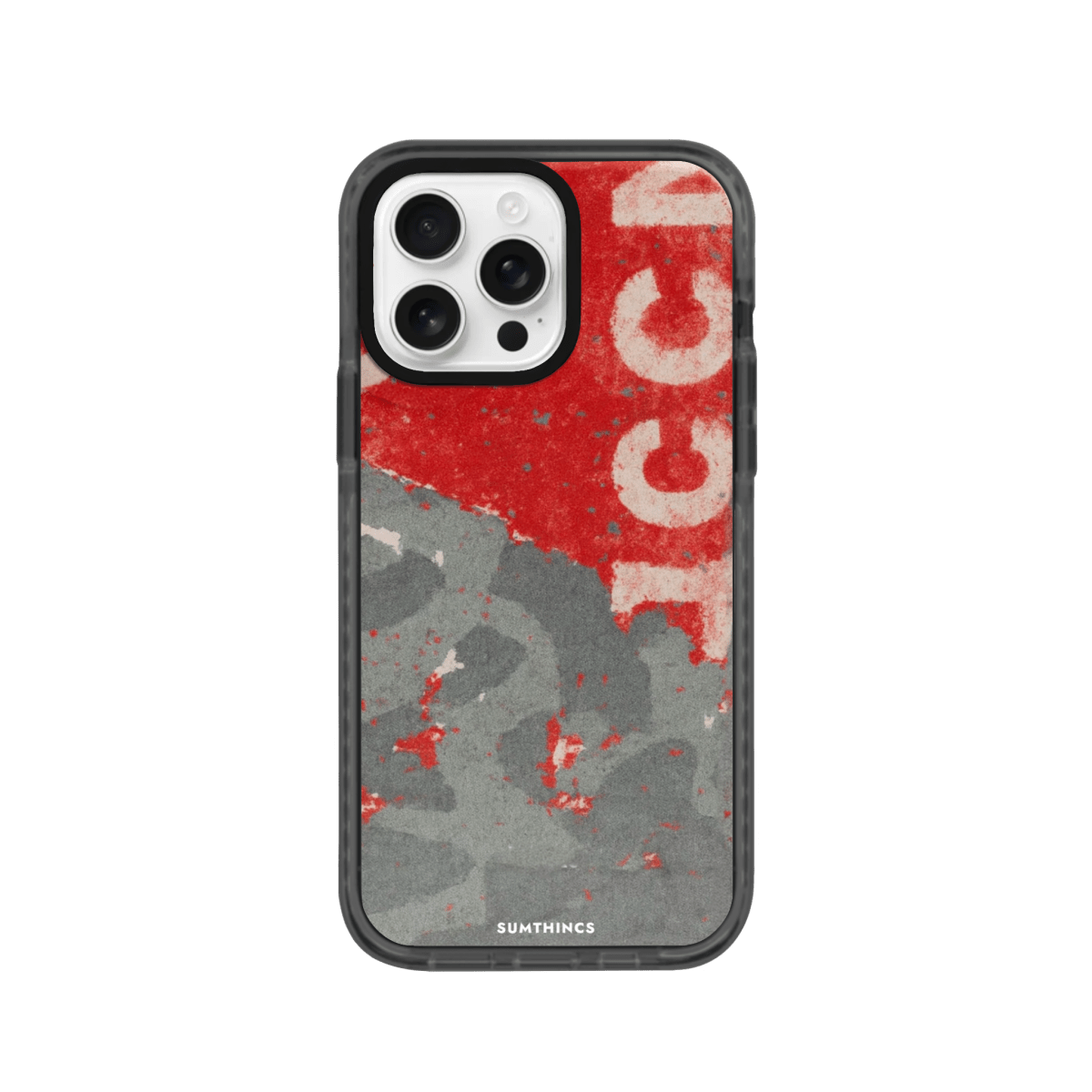 iPhone 16 Pro Graffiti Procase Şeffaf Telefon Kılıfı Antrasit - SUMTHINCS