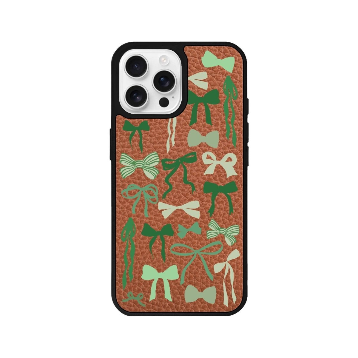 iPhone 16 Pro Green Garland Leather Vegan Deri Telefon Kılıfı - SUMTHINCS