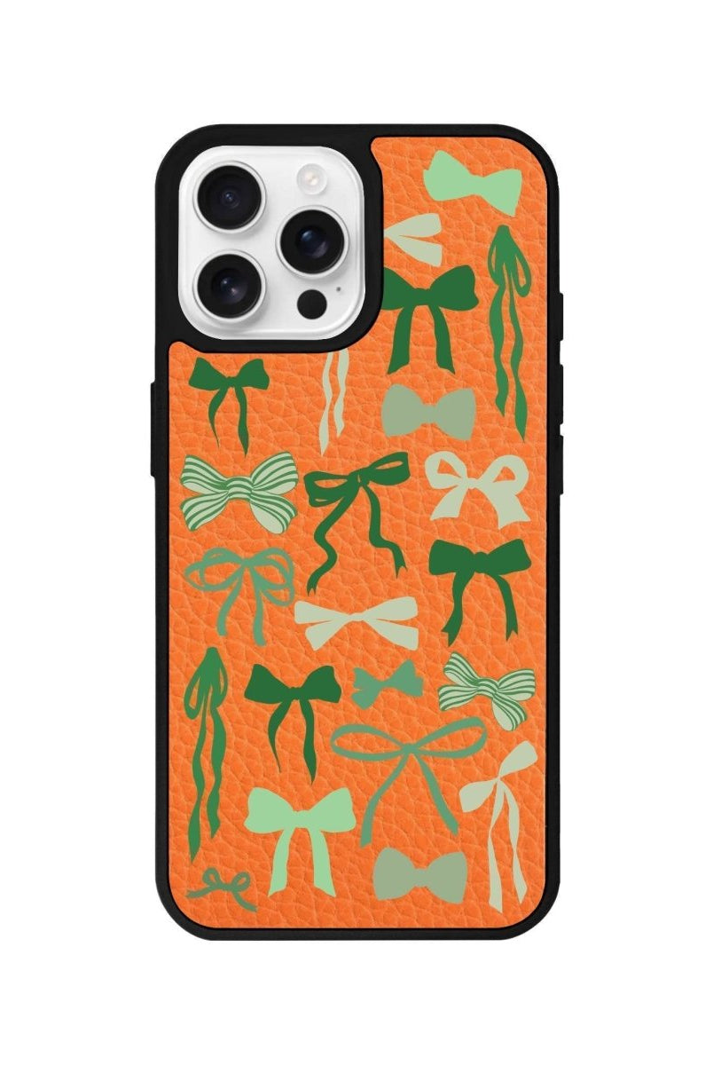 iPhone 16 Pro Green Garland Leather Vegan Deri Telefon Kılıfı - SUMTHINCS