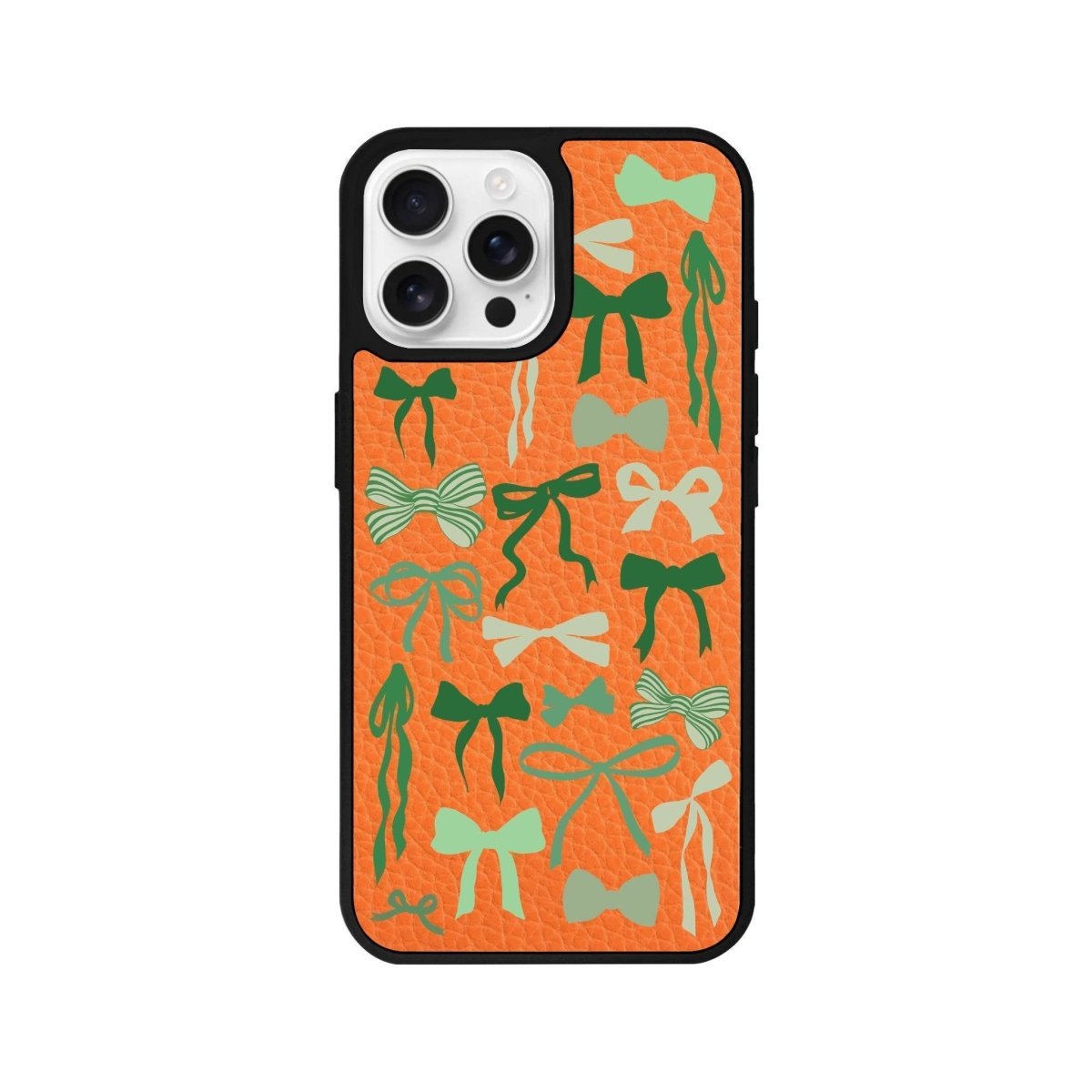 iPhone 16 Pro Green Garland Leather Vegan Deri Telefon Kılıfı - SUMTHINCS