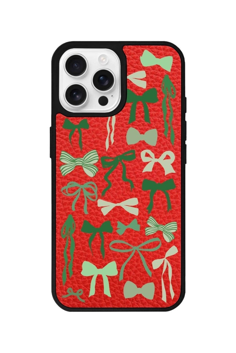 iPhone 16 Pro Green Garland Leather Vegan Deri Telefon Kılıfı - SUMTHINCS