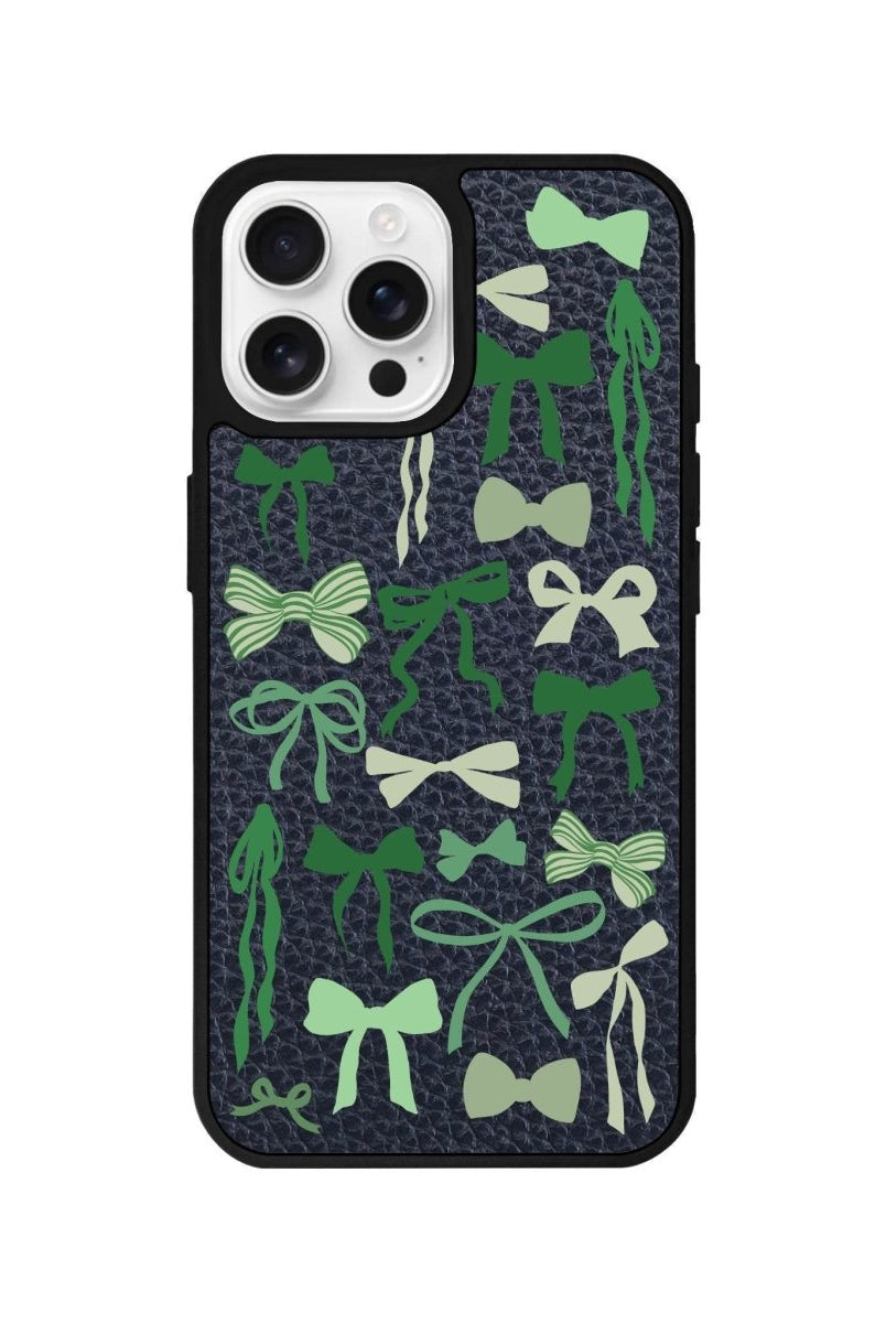 iPhone 16 Pro Green Garland Leather Vegan Deri Telefon Kılıfı - SUMTHINCS