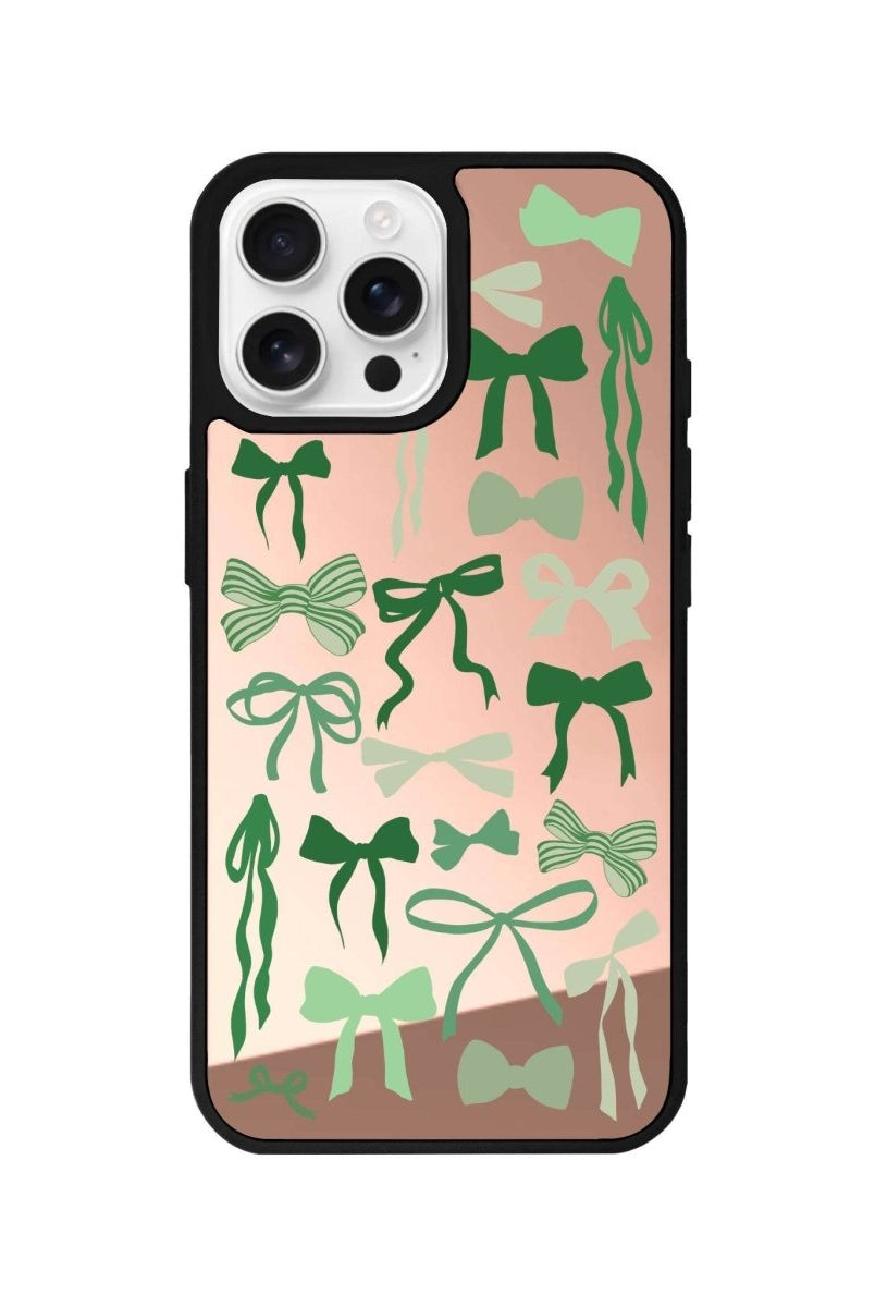 iPhone 16 Pro Green Garland Mirror Aynalı Telefon Kılıfı Metalik Pembe - SUMTHINCS
