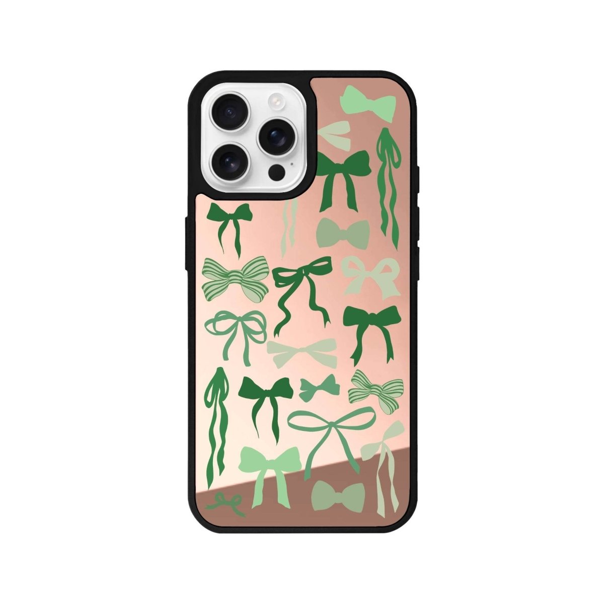 iPhone 16 Pro Green Garland Mirror Aynalı Telefon Kılıfı Metalik Pembe - SUMTHINCS