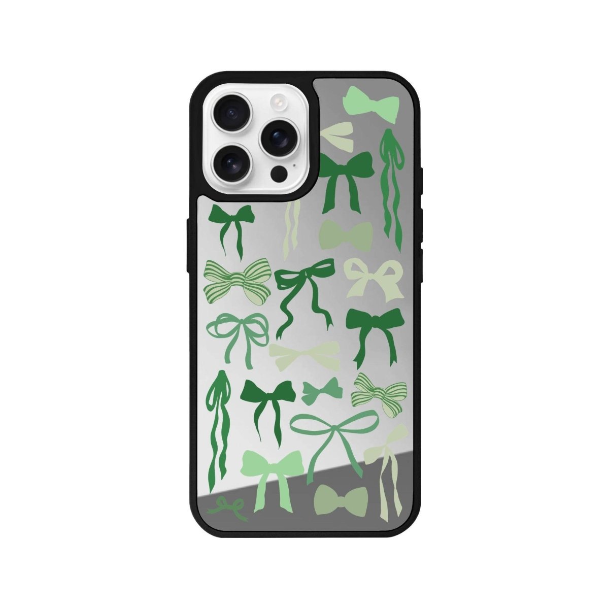 iPhone 16 Pro Green Garland Mirror Aynalı Telefon Kılıfı Gümüş - SUMTHINCS