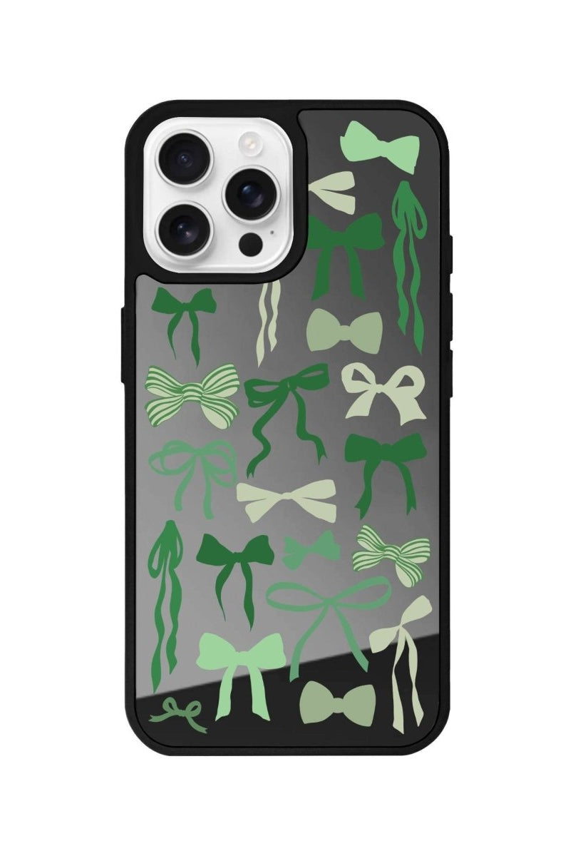 iPhone 16 Pro Green Garland Mirror Aynalı Telefon Kılıfı Antrasit - SUMTHINCS