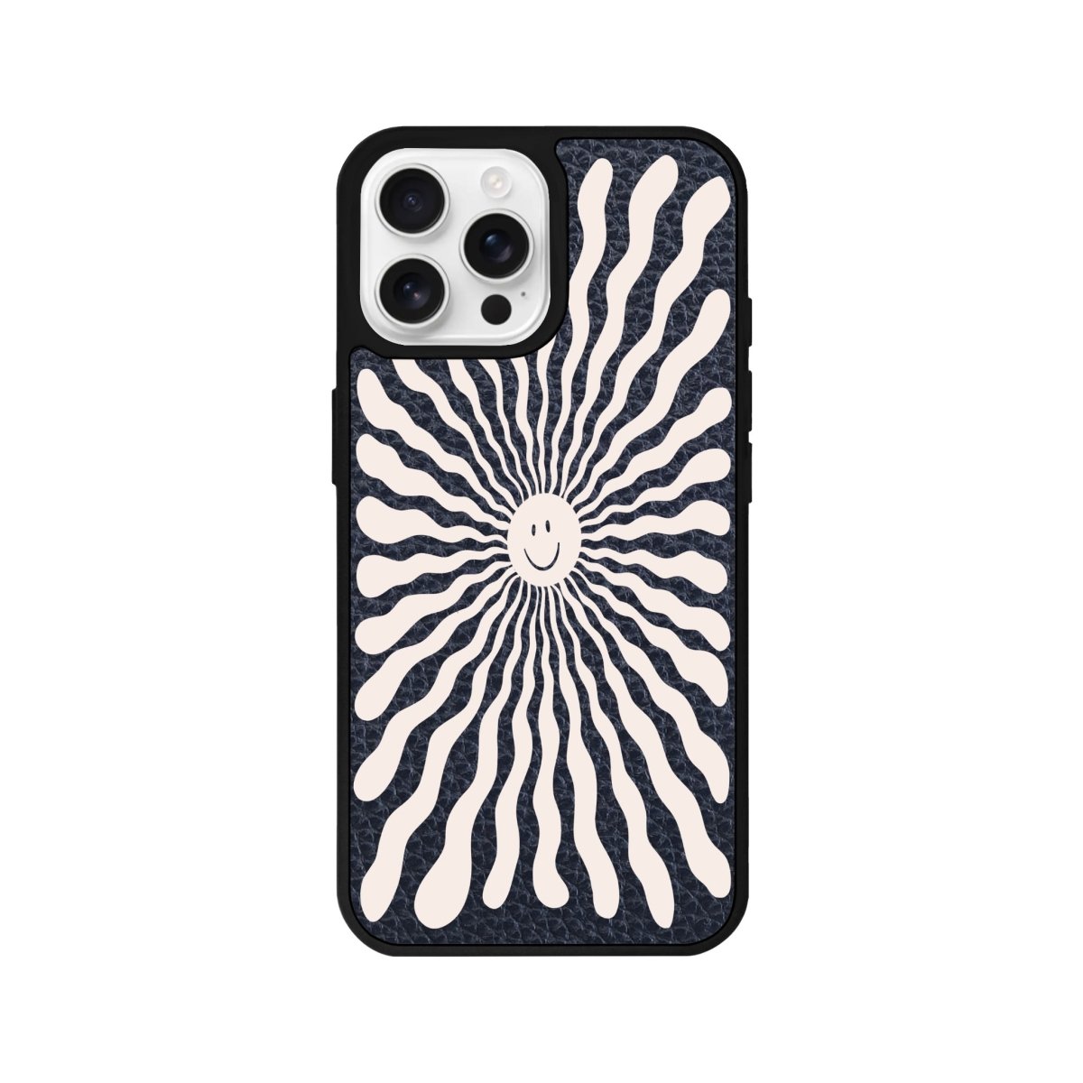 iPhone 16 Pro Happy Little Sun Leather Vegan Deri Telefon Kılıfı Pasifik Mavi - SUMTHINCS