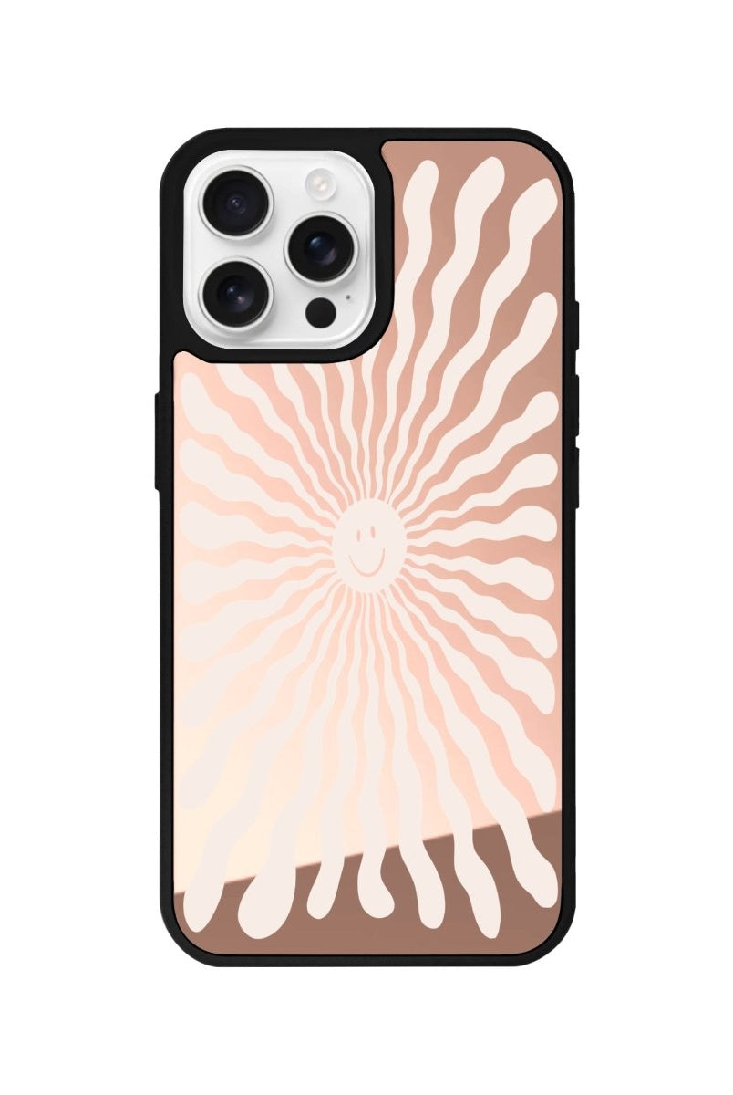 iPhone 16 Pro Happy Little Sun Mirror Aynalı Telefon Kılıfı Metalik Pembe - SUMTHINCS