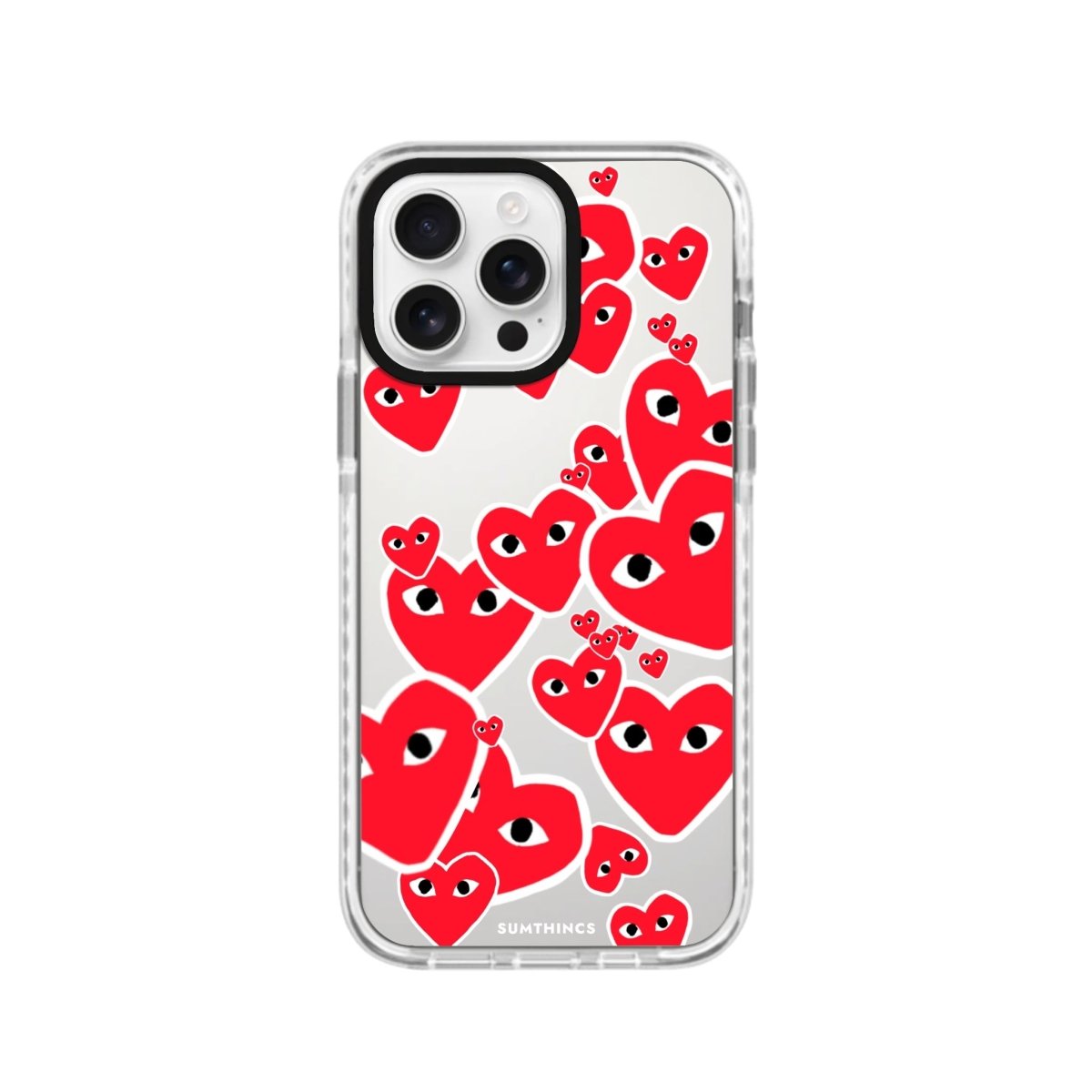 iPhone 16 Pro Hearts Procase Şeffaf Telefon Kılıfı Beyaz Şeffaf - SUMTHINCS