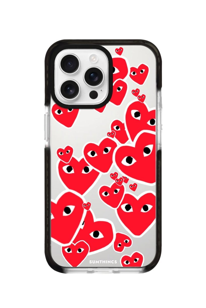 iPhone 16 Pro Hearts Procase Şeffaf Telefon Kılıfı Siyah Şeffaf - SUMTHINCS