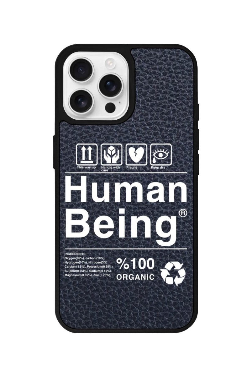 iPhone 16 Pro Human Being Leather Vegan Deri Telefon Kılıfı Pasifik Mavi - SUMTHINCS