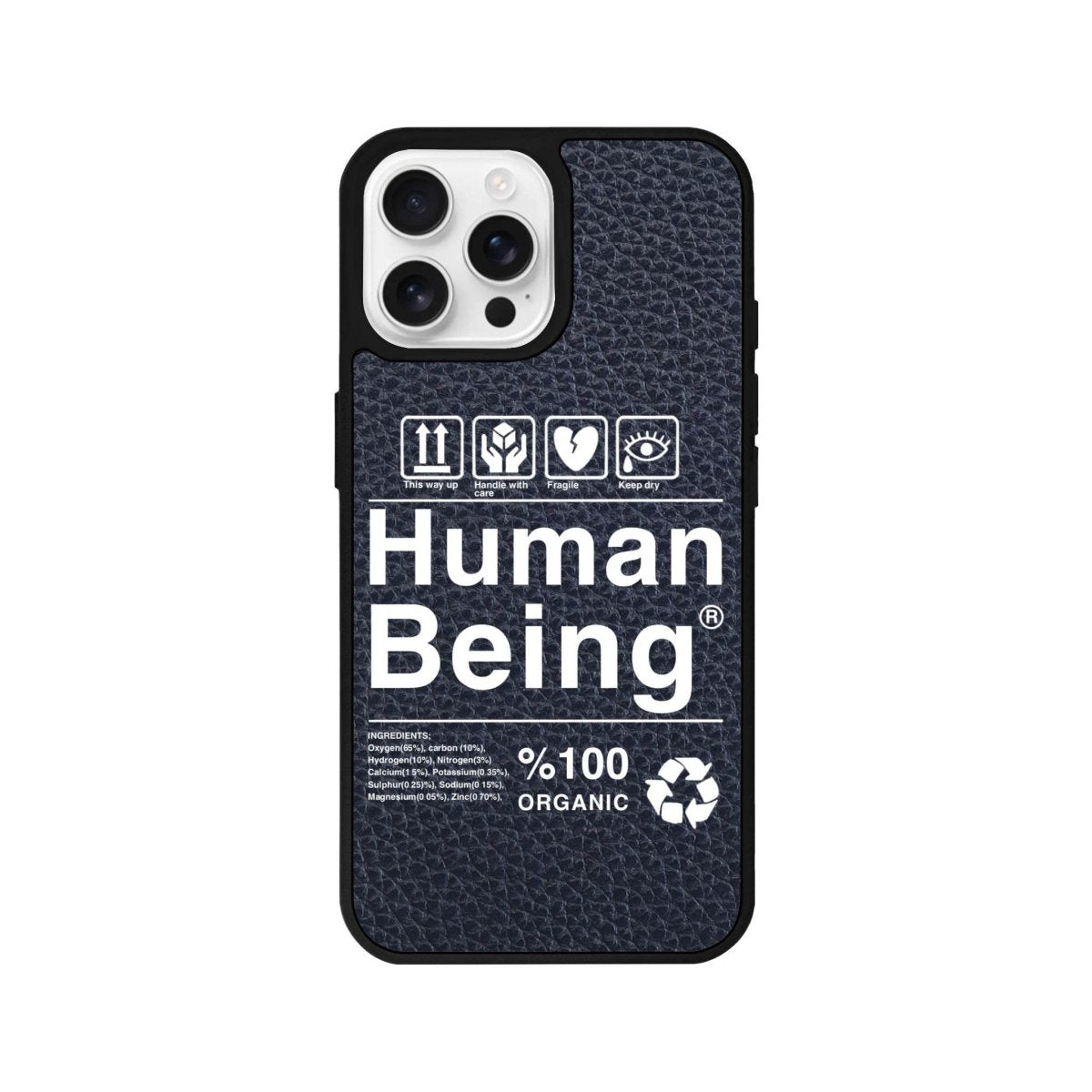 iPhone 16 Pro Human Being Leather Vegan Deri Telefon Kılıfı Pasifik Mavi - SUMTHINCS