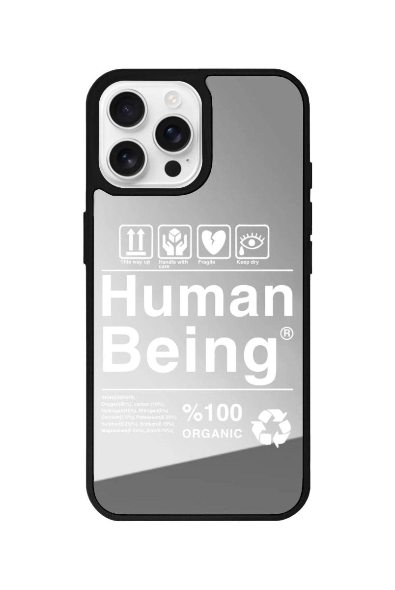iPhone 16 Pro Human Being Mirror Aynalı Telefon Kılıfı Gümüş - SUMTHINCS