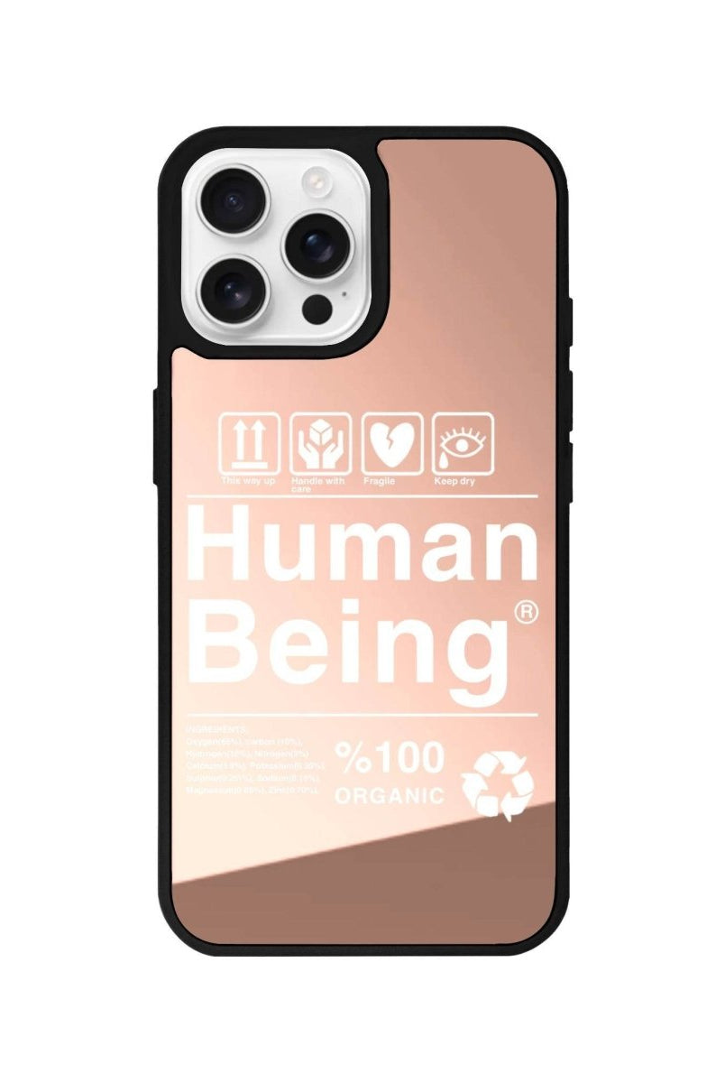 iPhone 16 Pro Human Being Mirror Aynalı Telefon Kılıfı Metalik Pembe - SUMTHINCS