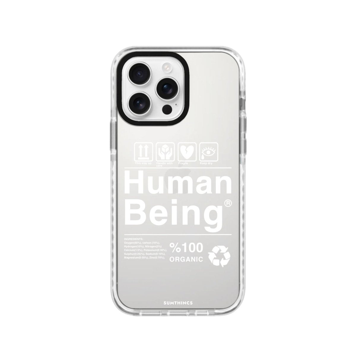 iPhone 16 Pro Human Being Procase Şeffaf Telefon Kılıfı Beyaz Şeffaf - SUMTHINCS